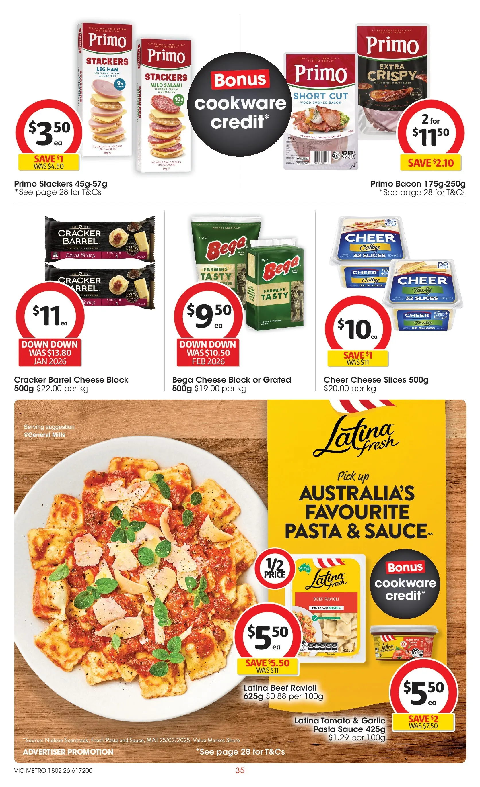 ﻿Coles catalogue valid from 18/02/2026 > Online Australia | Page: 35 | Products: Bacon, Salami, Ham, Cookware