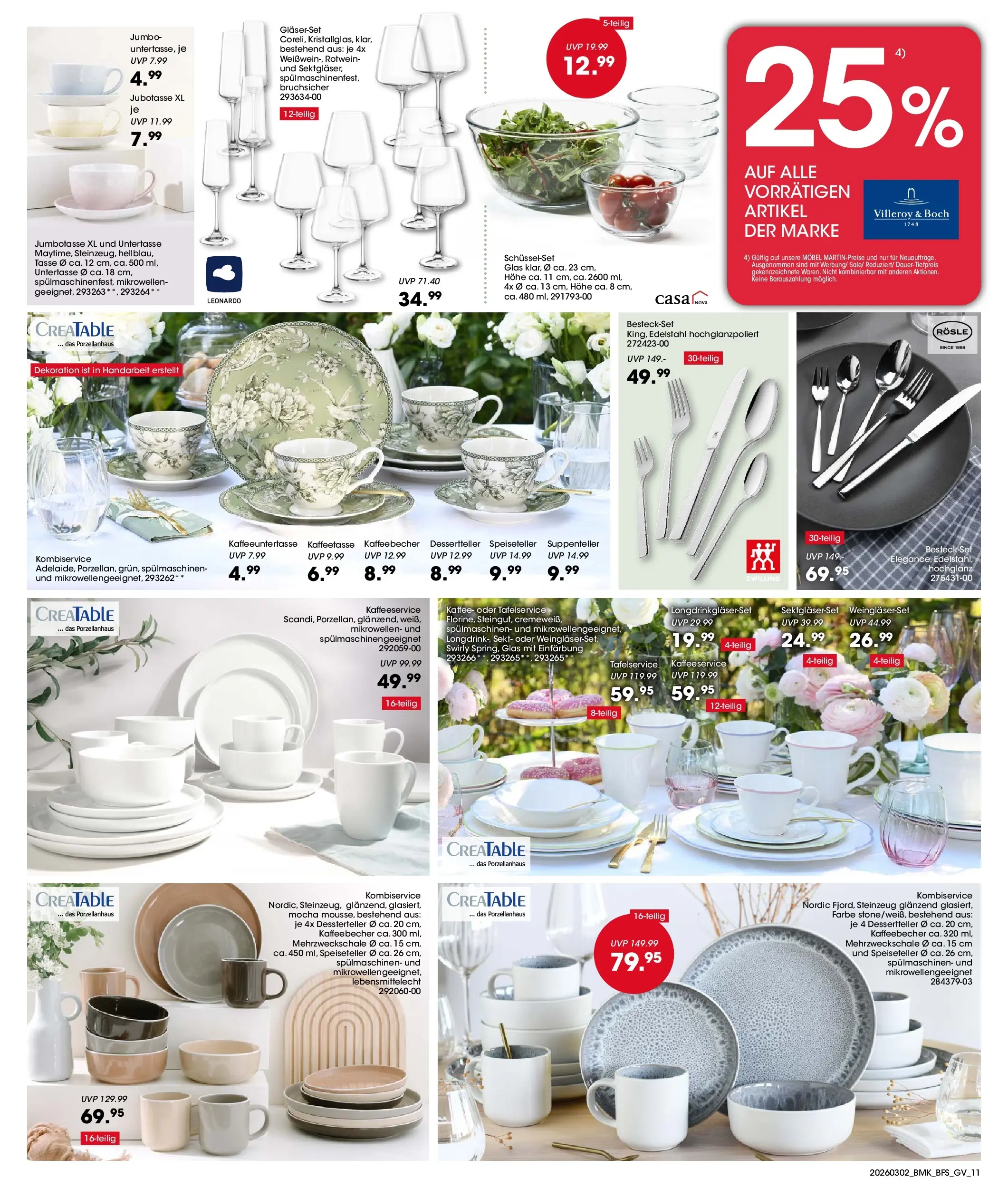 Möbel Martin Wochenangebote (ab 02.03.2026) zum Blättern | Seite: 11 | Produkte: Kaffee, Rotwein, Sekt