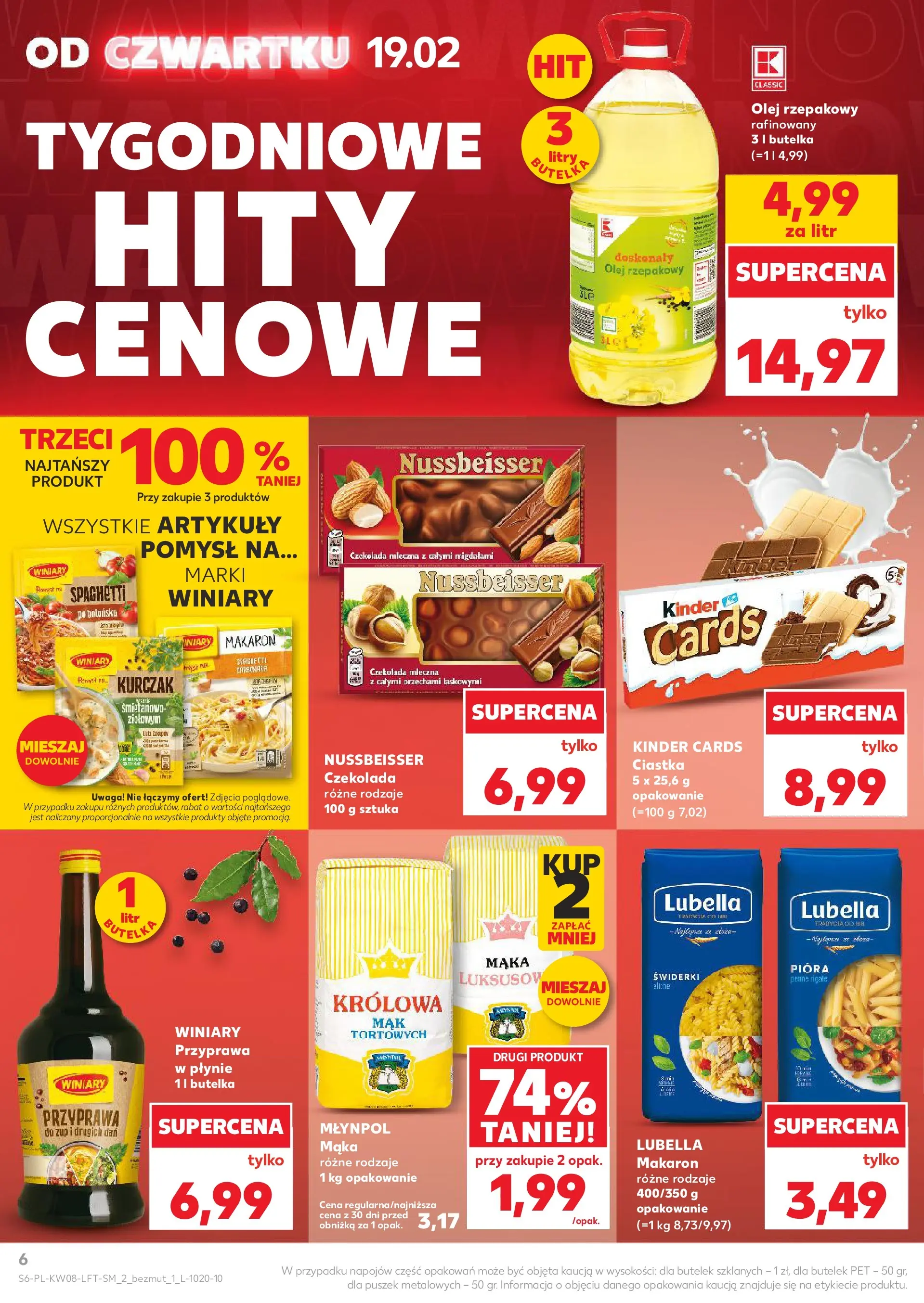 Kaufland gazetka od 19.02.2026 - od jutra PDF | Strona: 6 | Produkty: Kurczak, Czekolada mleczna, Ciastka, Makaron
