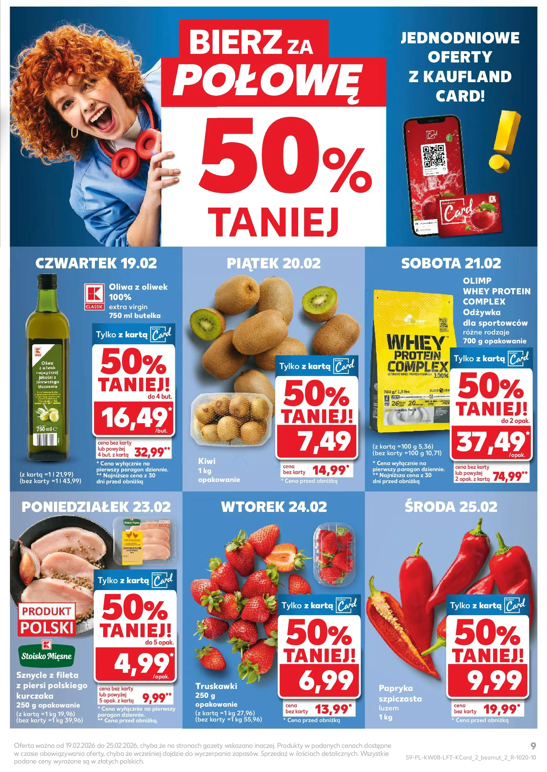Kaufland gazetka od 19.02.2026 - od jutra PDF | Strona: 9 | Produkty: Piersi, Oliwa z oliwek, Truskawki, Kiwi