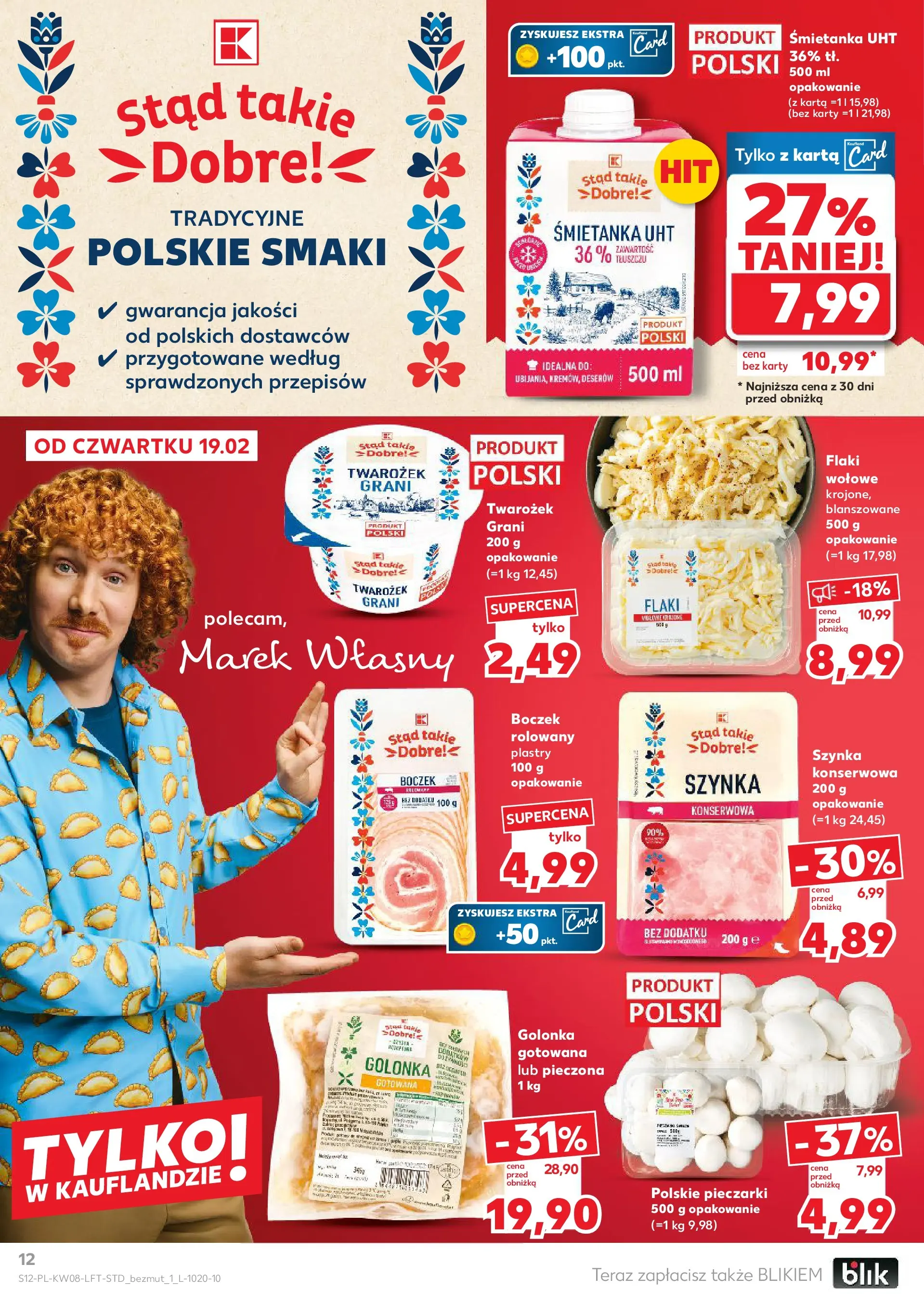 Kaufland gazetka od 19.02.2026 - od jutra PDF | Strona: 12 | Produkty: Twarożek Grani, Boczek, Flaki, Twarożek
