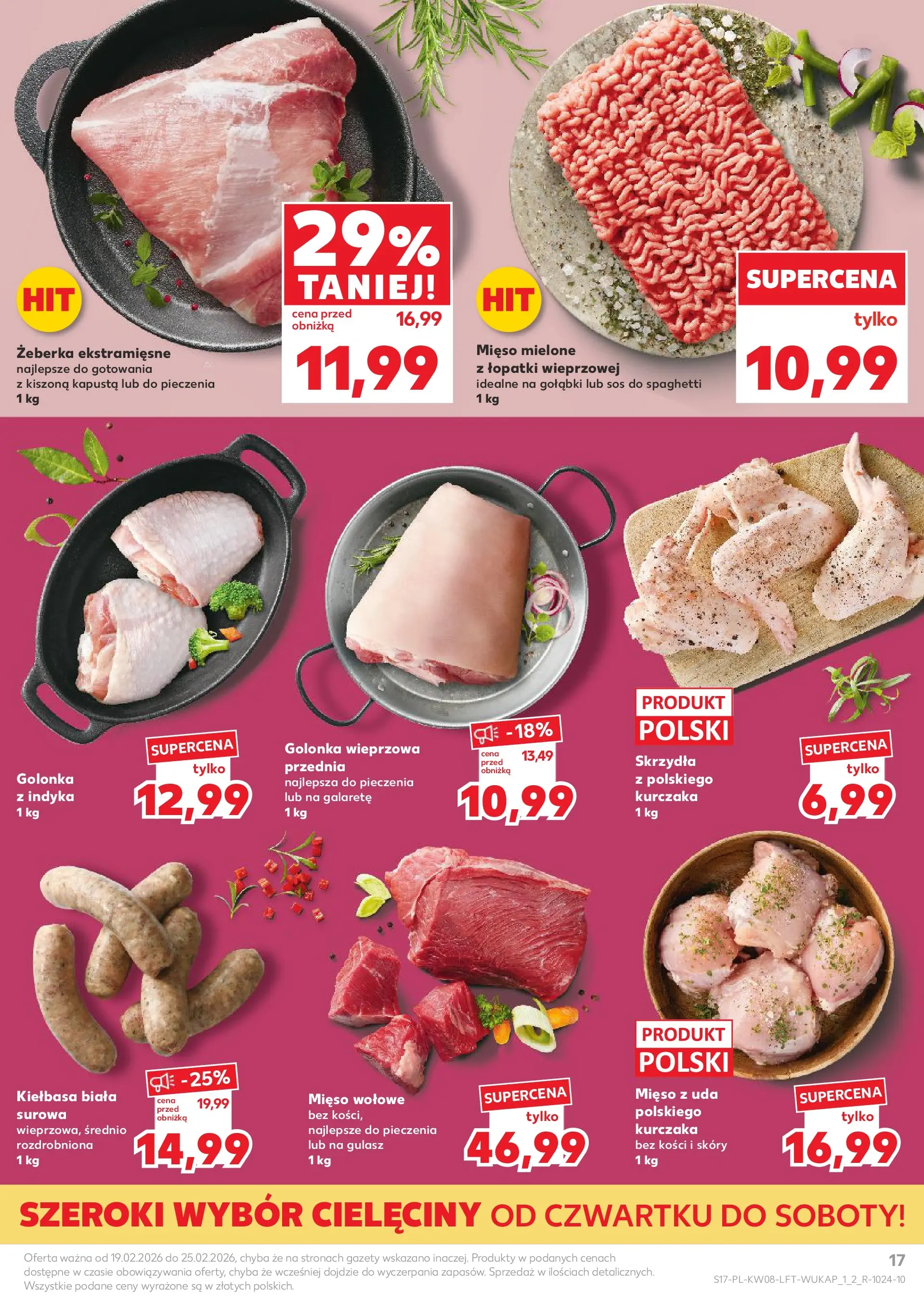 Kaufland gazetka od 19.02.2026 - od jutra PDF | Strona: 17 | Produkty: Mięso, Mięso mielone, Sos do spaghetti, Gulasz