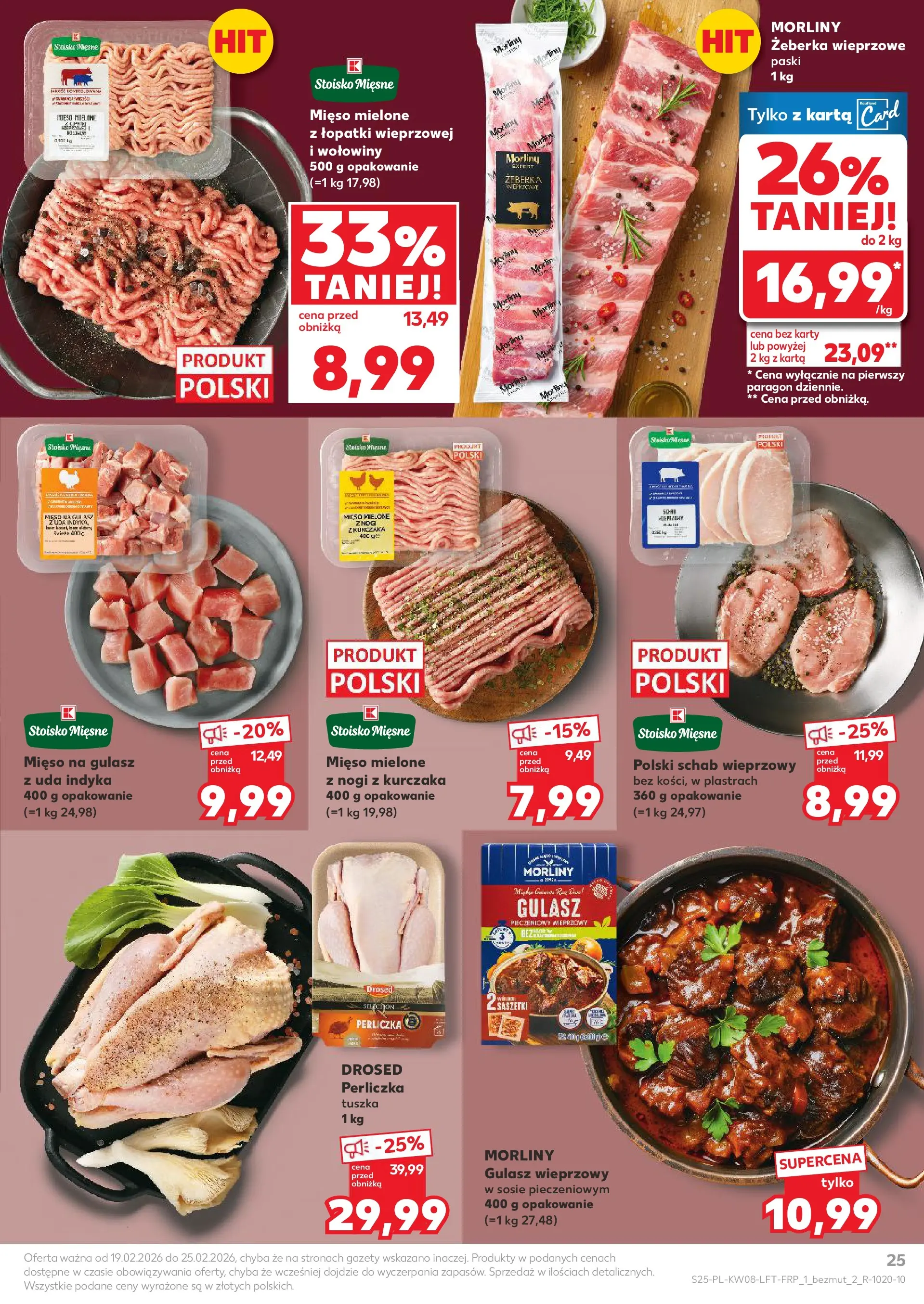 Kaufland gazetka od 19.02.2026 - od jutra PDF | Strona: 25 | Produkty: Schab, Mięso, Schab wieprzowy, Gulasz