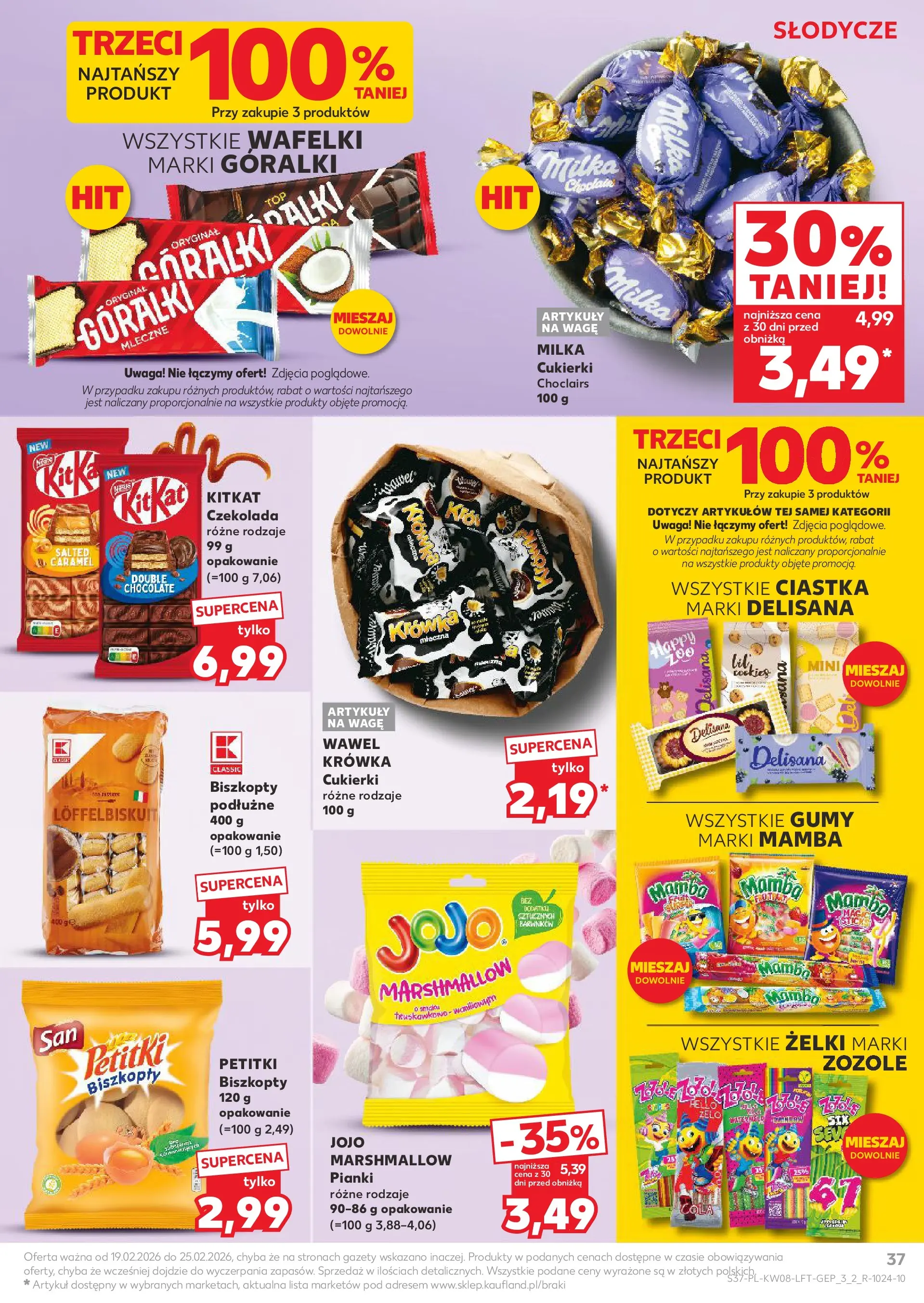 Kaufland gazetka od 19.02.2026 - od jutra PDF | Strona: 37 | Produkty: Słodycze, Milka, Żelki, Czekolada