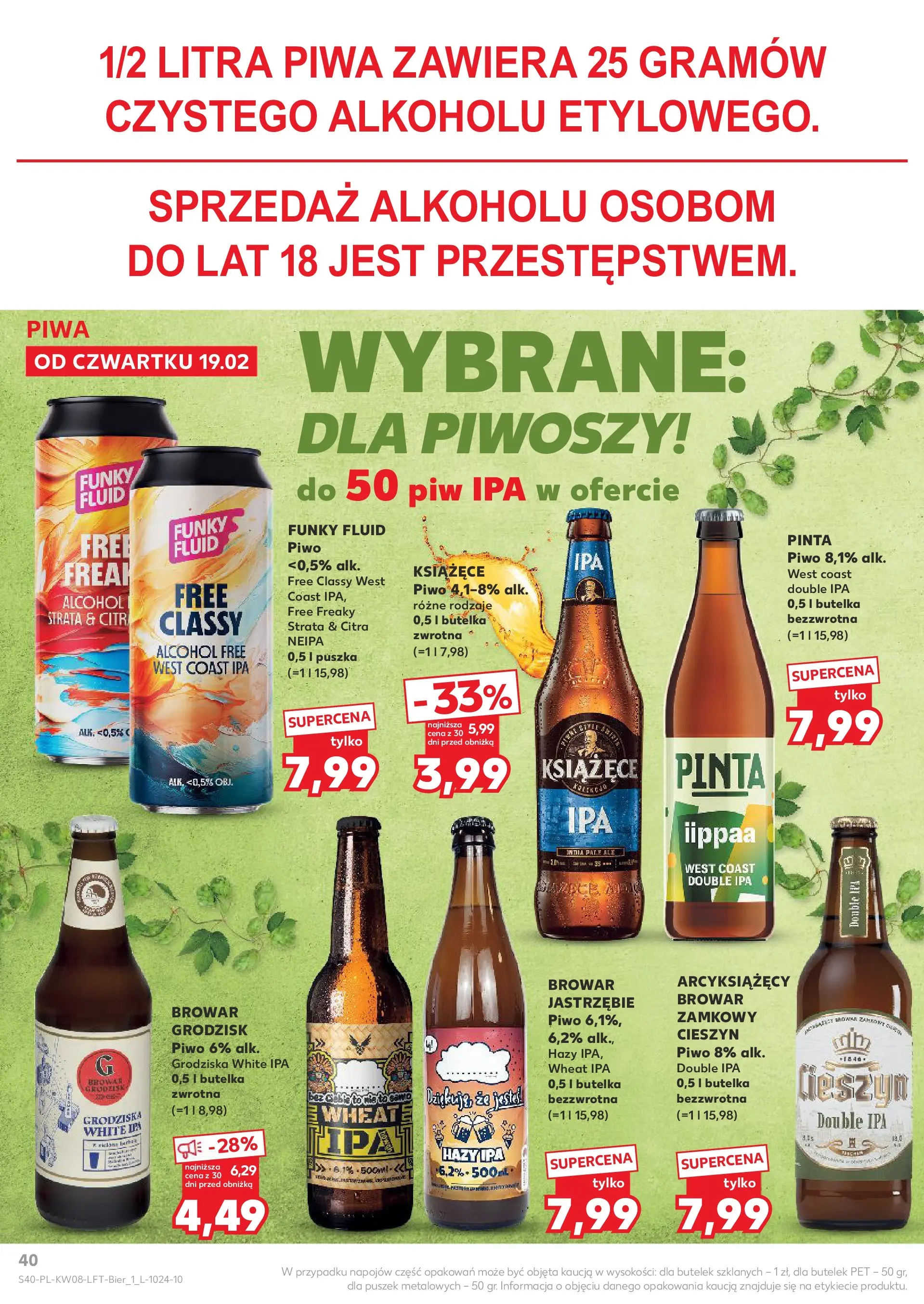 Kaufland gazetka od 19.02.2026 - od jutra PDF | Strona: 40 | Produkty: Piwo