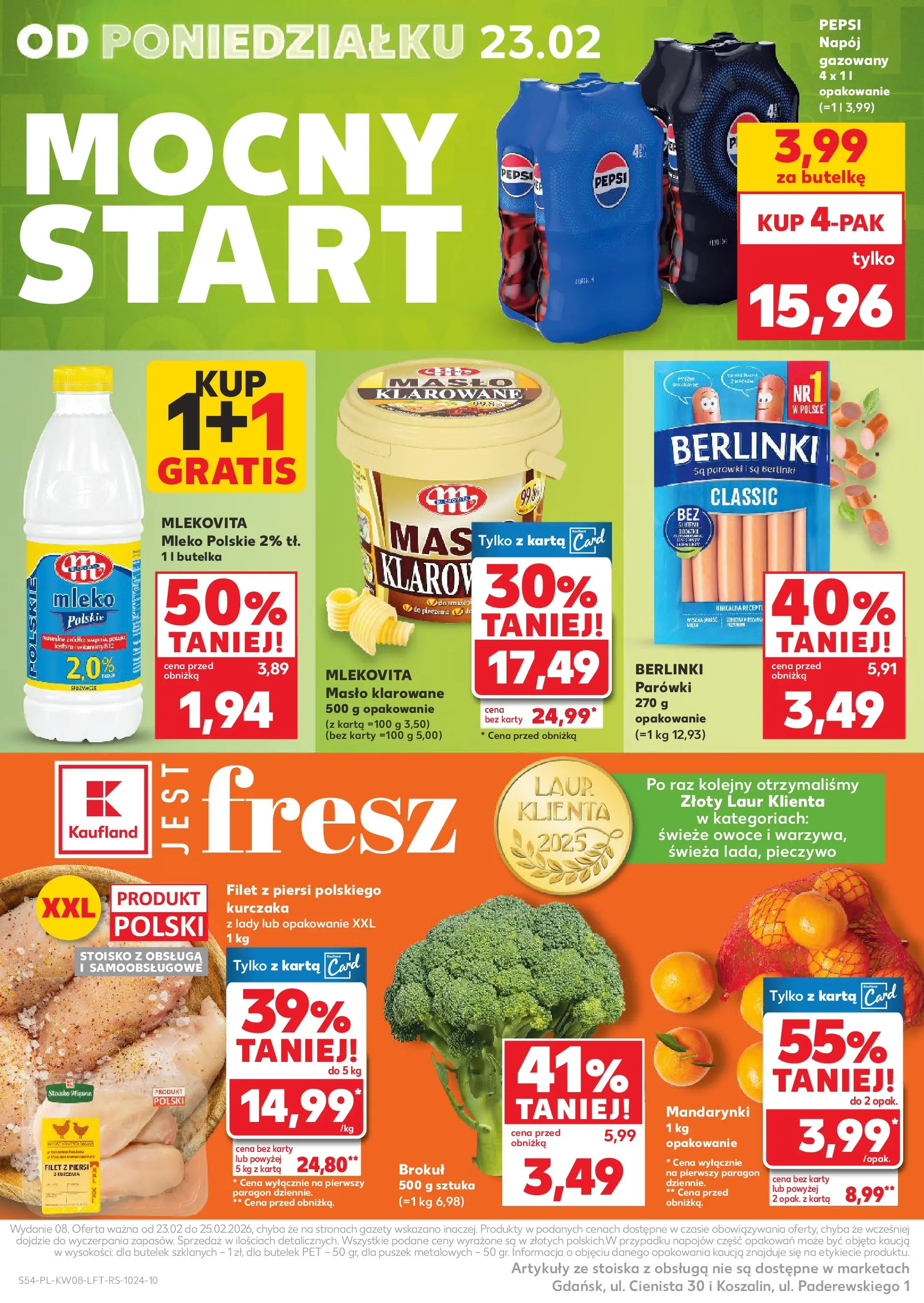 Kaufland gazetka od 19.02.2026 - od jutra PDF | Strona: 54 | Produkty: Pieczywo, Masło, Mandarynki, Owoce