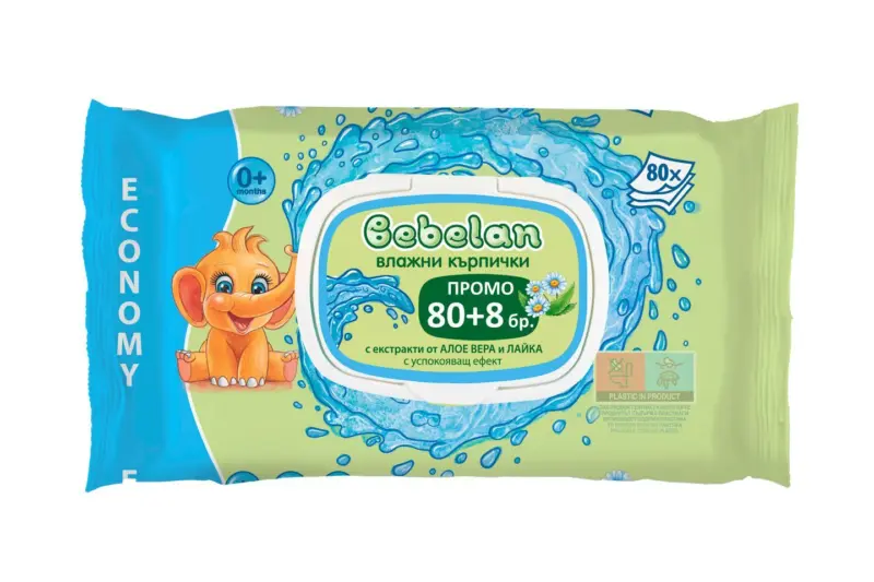 BEBELAN Бебешки влажни кърпички различни видове, 88 бр.