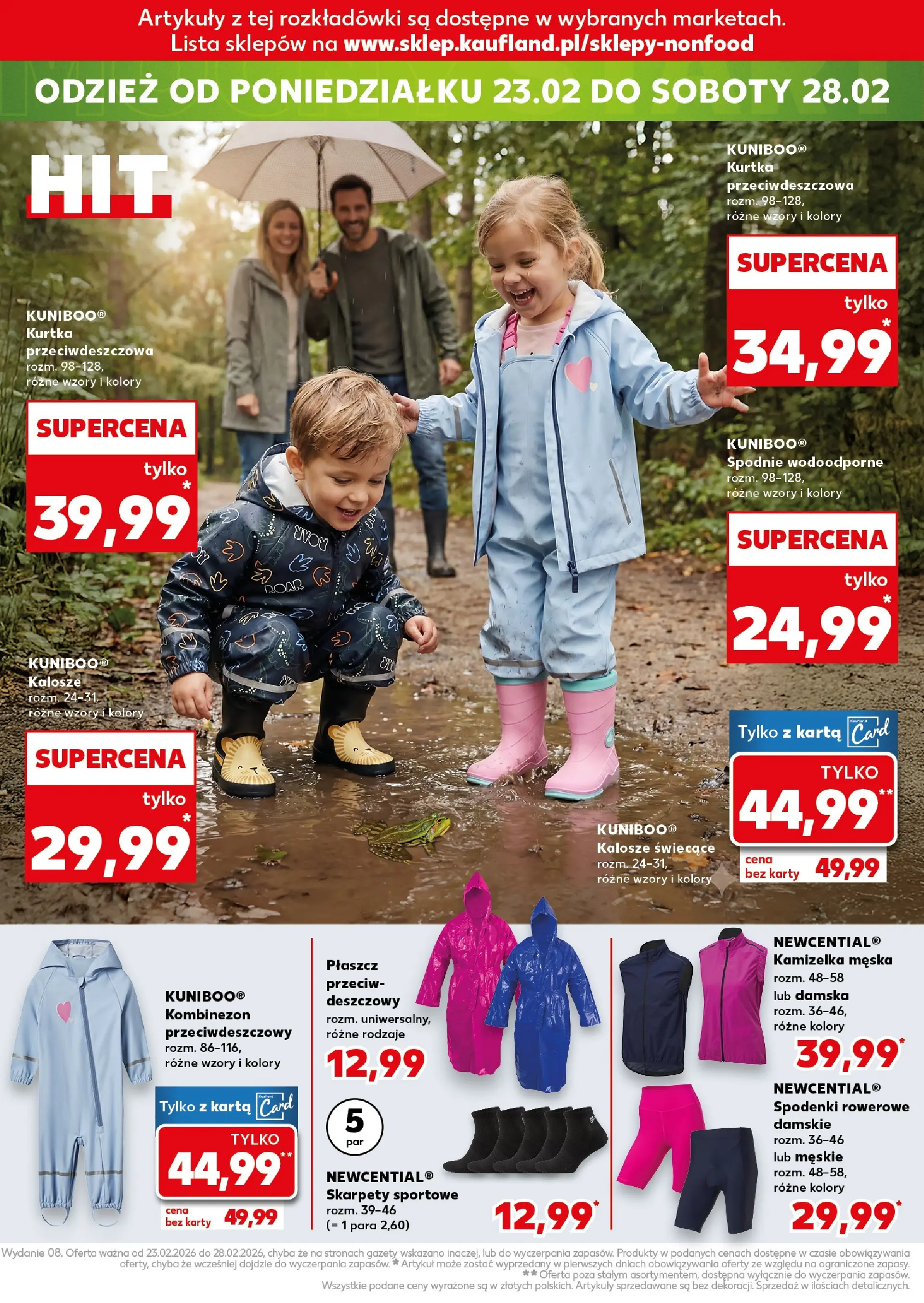 Kaufland gazetka - Mega okazje od 19.02.2026 - od jutra PDF | Strona: 18 | Produkty: Płaszcz, Kombinezon, Spodenki, Kalosze