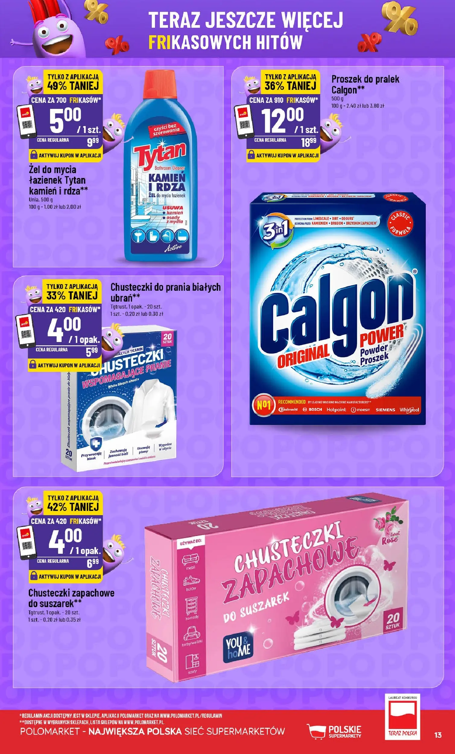 Nowa POLOmarket gazetka od jutra 17.02.2026 (PDF) | Strona: 13 | Produkty: Calgon, Cleaner