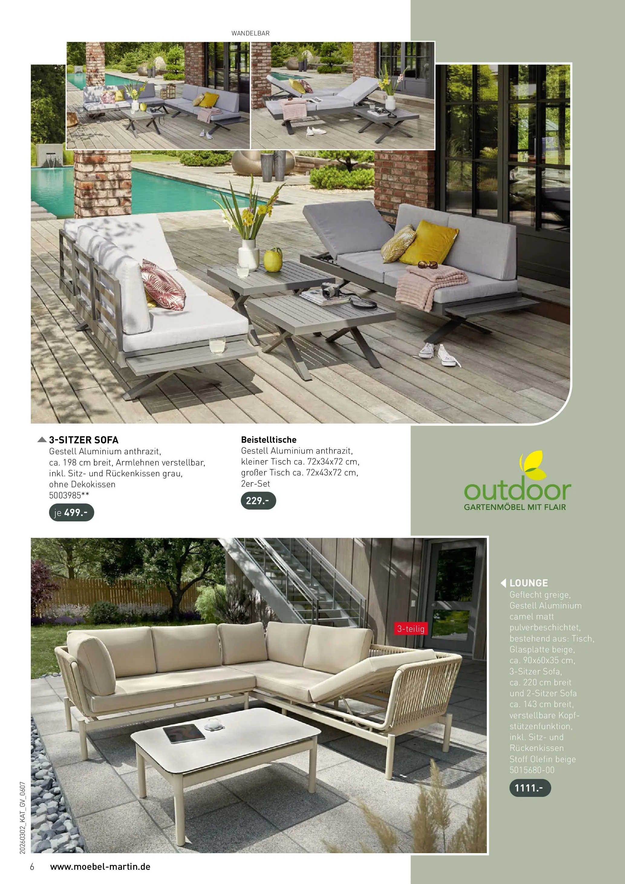Möbel Martin Wochenangebote (ab 02.03.2026) zum Blättern | Seite: 6 | Produkte: Sofa, Tisch, Gartenmöbel