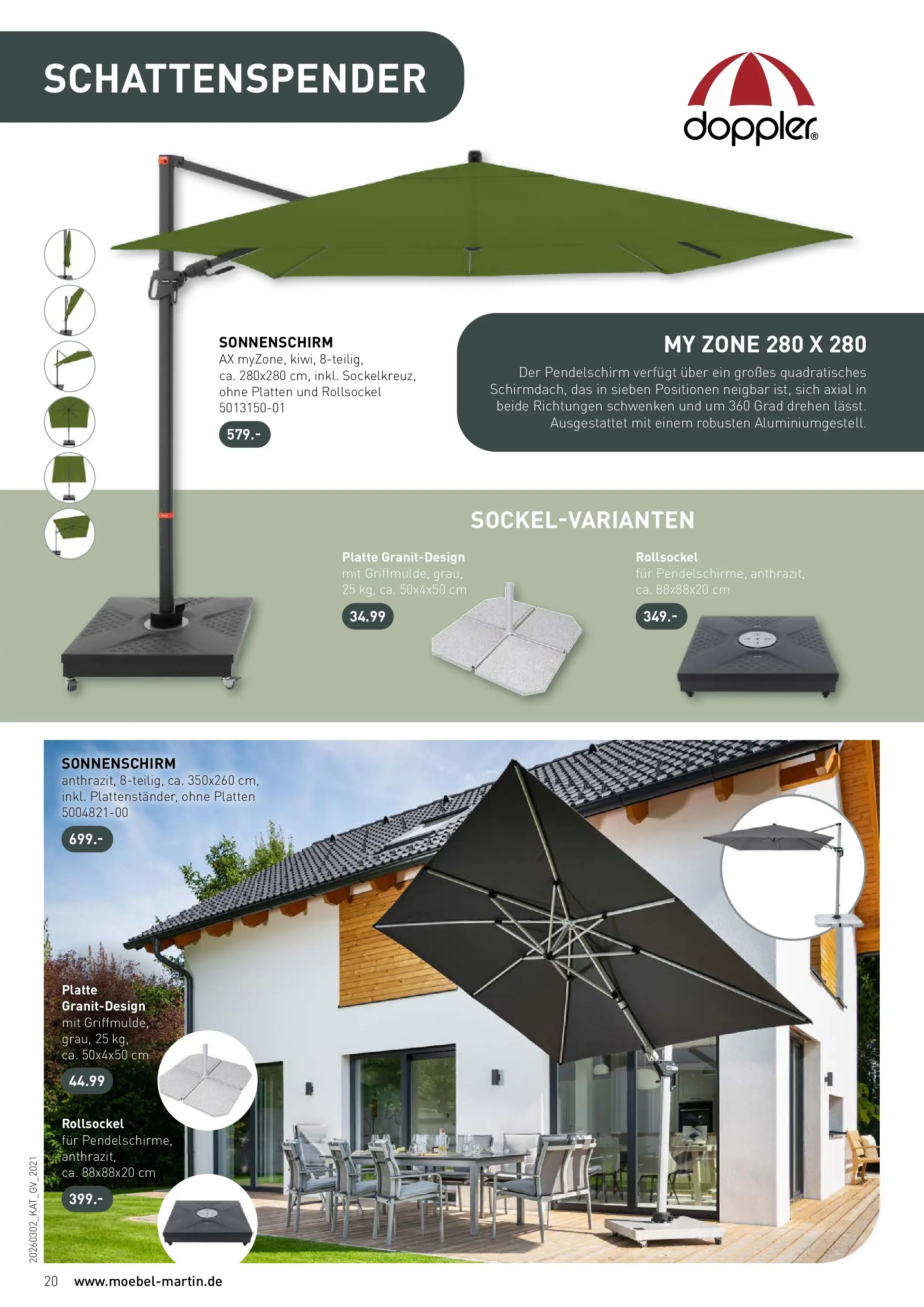 Möbel Martin Wochenangebote (ab 02.03.2026) zum Blättern | Seite: 20 | Produkte: Sonnenschirm