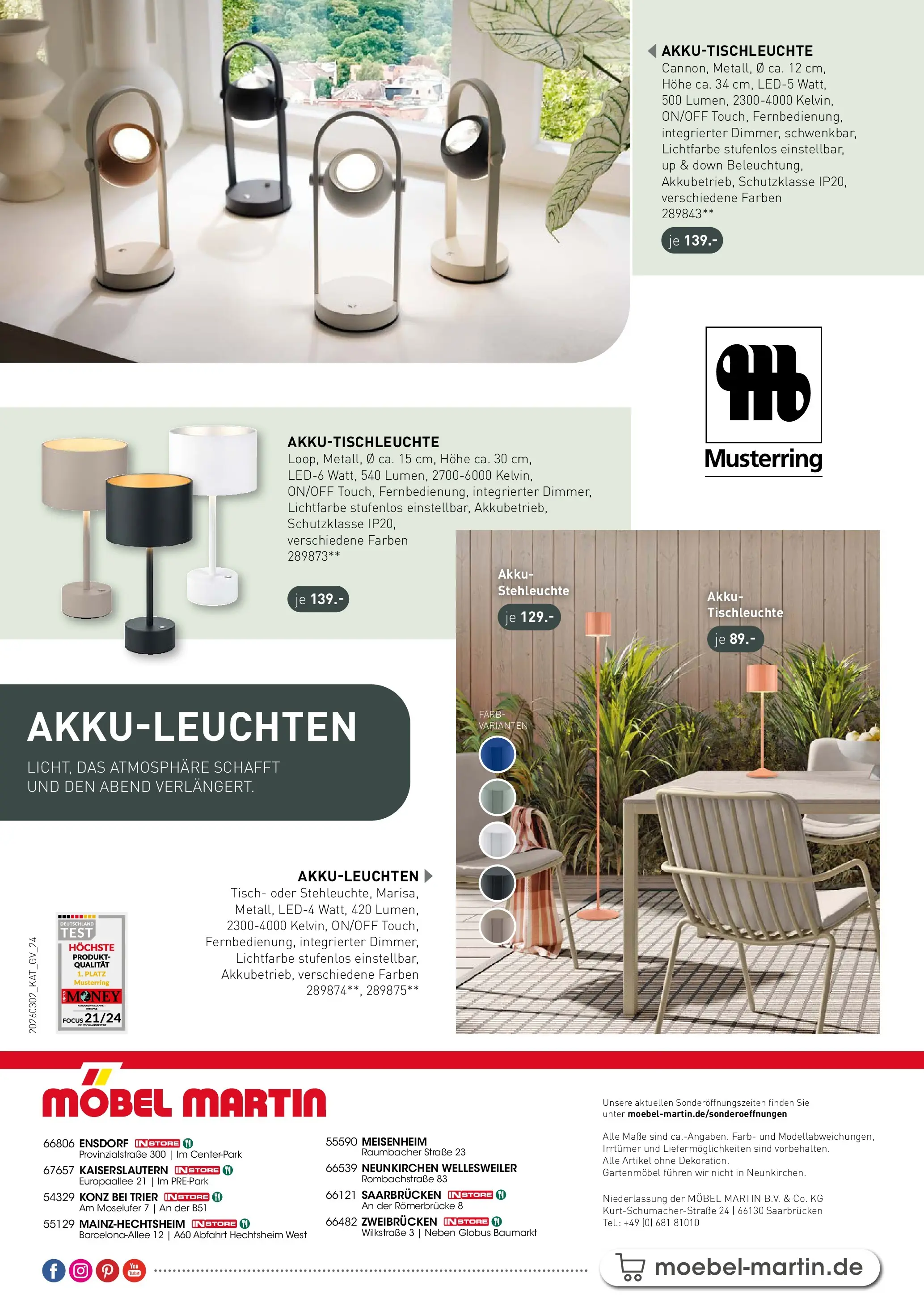 Möbel Martin Wochenangebote (ab 02.03.2026) zum Blättern | Seite: 24 | Produkte: Tisch, Gartenmöbel