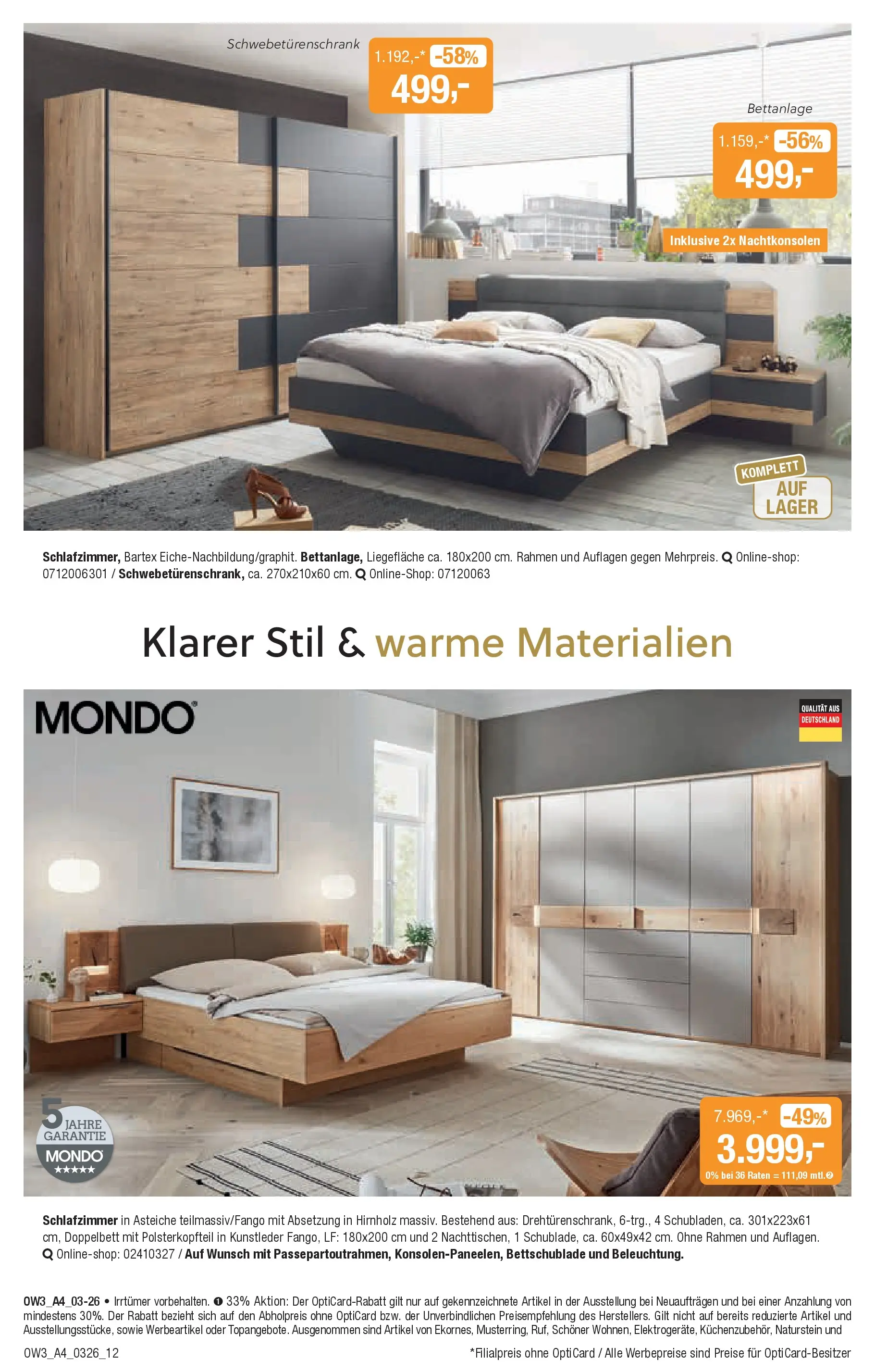 Angebote - Traumhaft schlafen (ab 25.02.2026) zum Blättern | Seite: 12 | Produkte: Schwebetürenschrank, Doppelbett