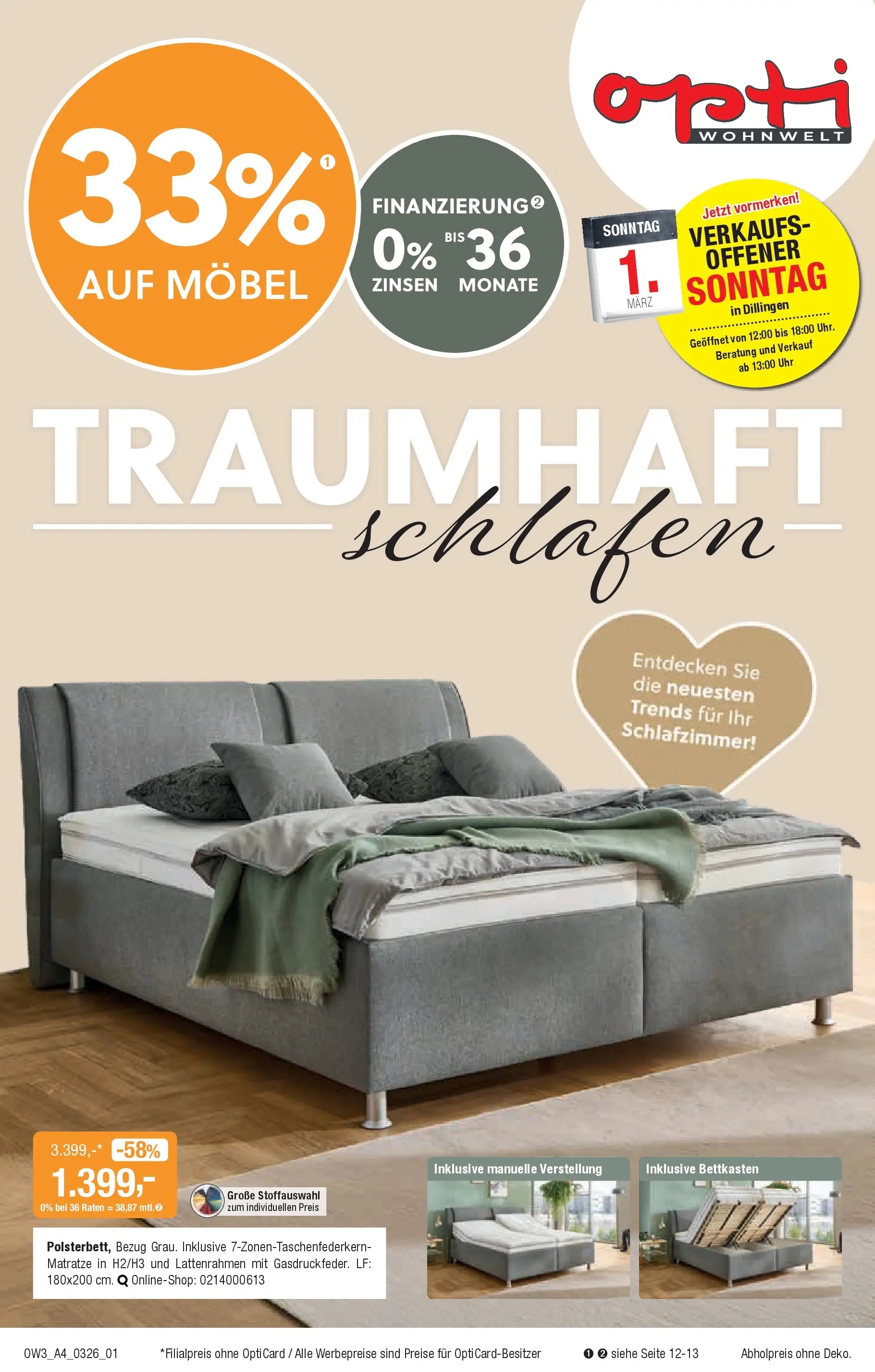 Angebote - Traumhaft schlafen (ab 25.02.2026) zum Blättern | Seite: 1 | Produkte: Matratze, Uhr