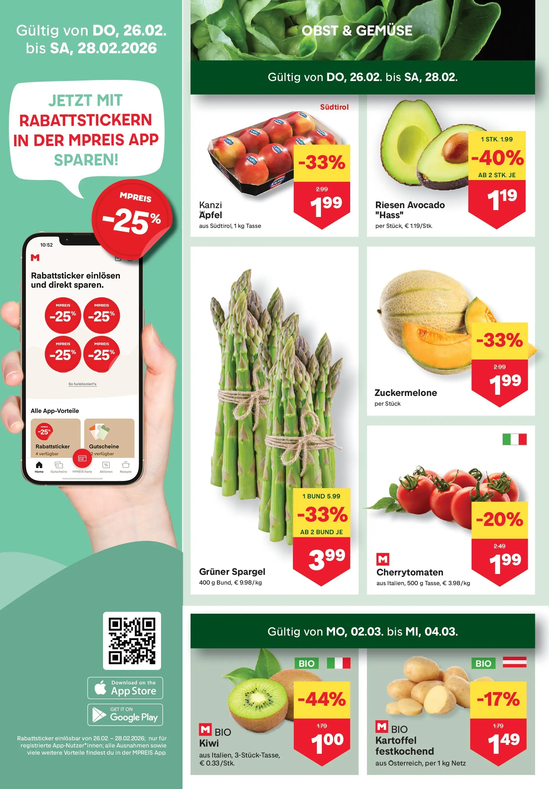 MPREIS Pfunds von 26.02.2026 - Aktuelle Angebote | Seite: 2 | Produkte: Kiwi, Avocado, Obst, Äpfel