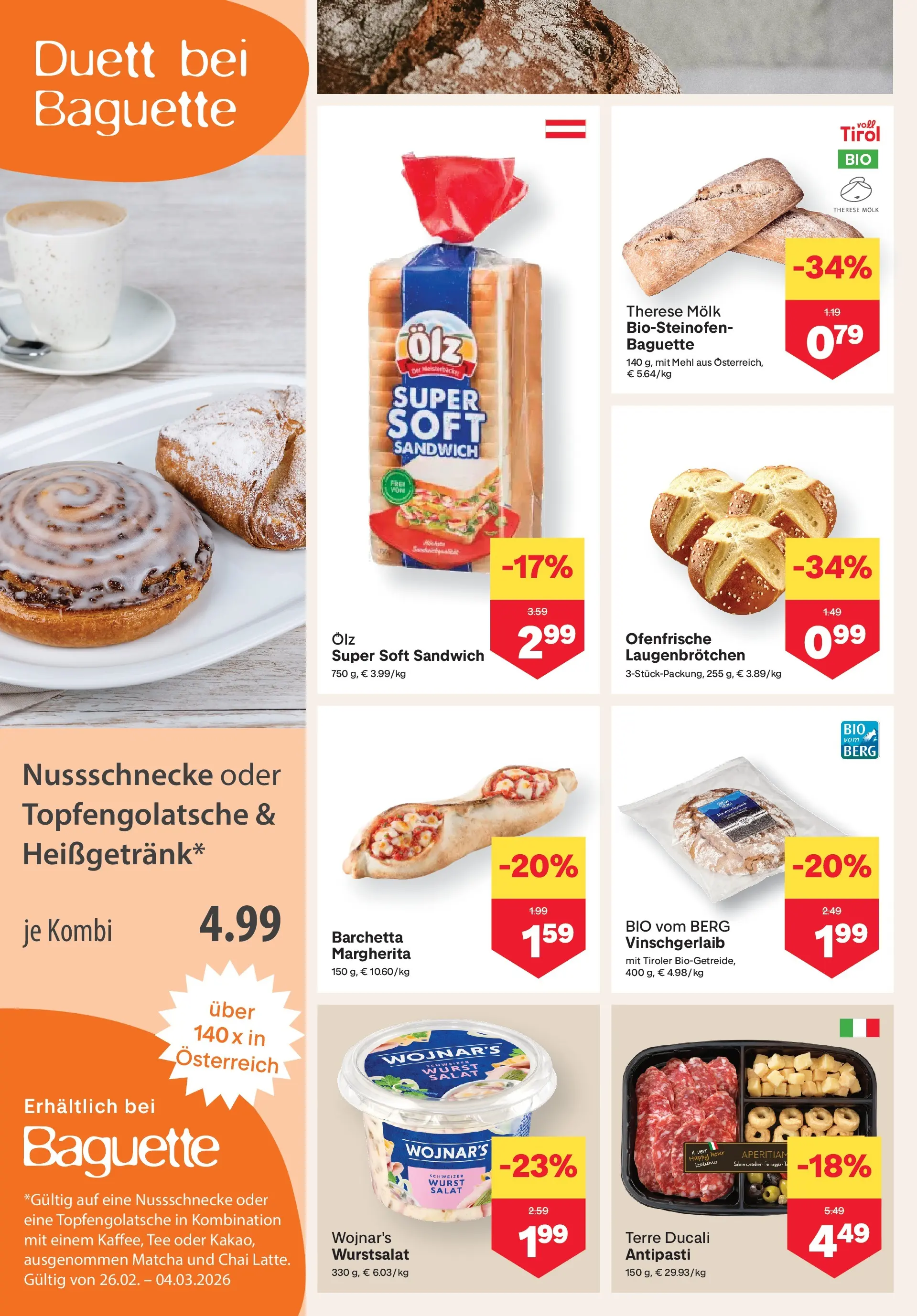 MPREIS Pfunds von 26.02.2026 - Aktuelle Angebote | Seite: 4 | Produkte: Salat, Wurst, Jääkaappipakastin, Tee