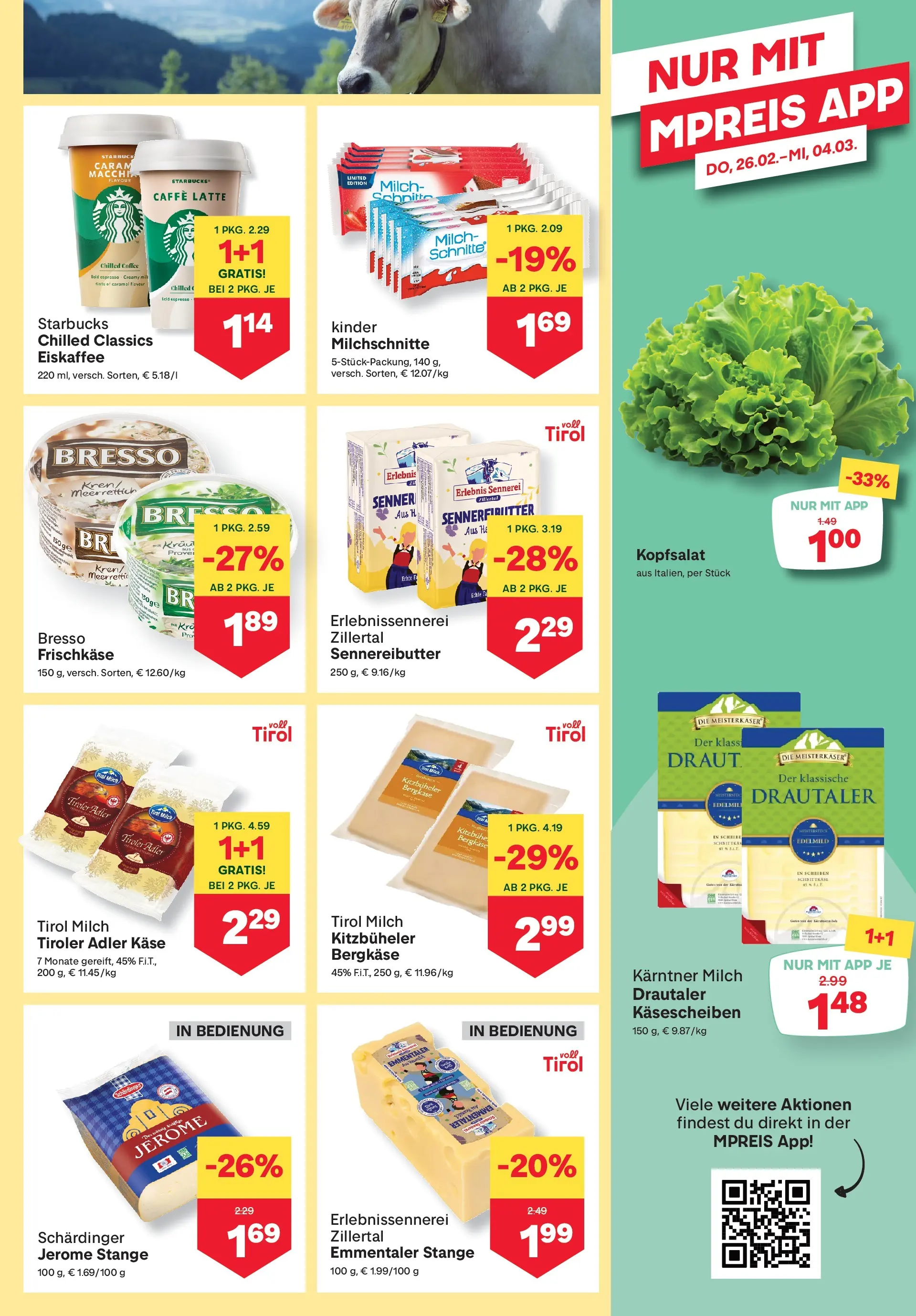 MPREIS Pfunds von 26.02.2026 - Aktuelle Angebote | Seite: 5 | Produkte: Kraut, Milch, Käse