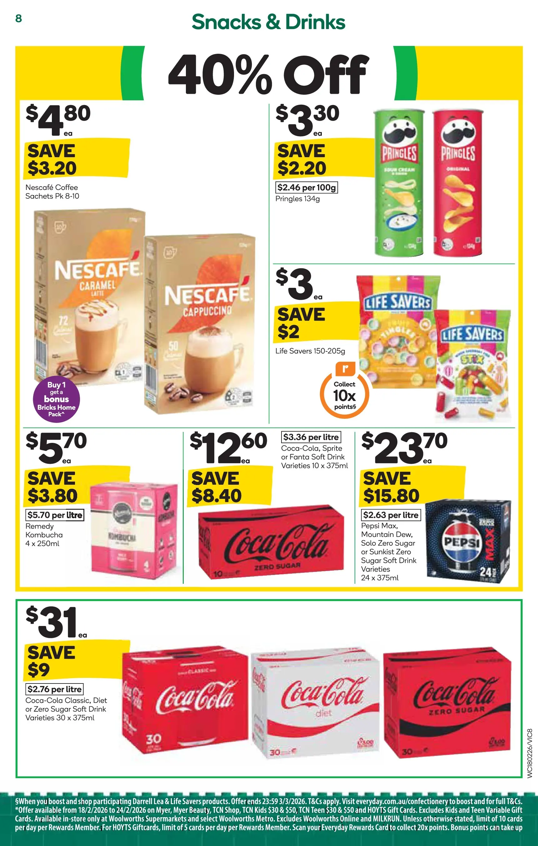 Deals - Weekly Catalogue 18th February - 17/02/2026 > weekly / monthly specials | Page: 8 | Products: Coca Cola, Pepsi, Sugar, Nescafe