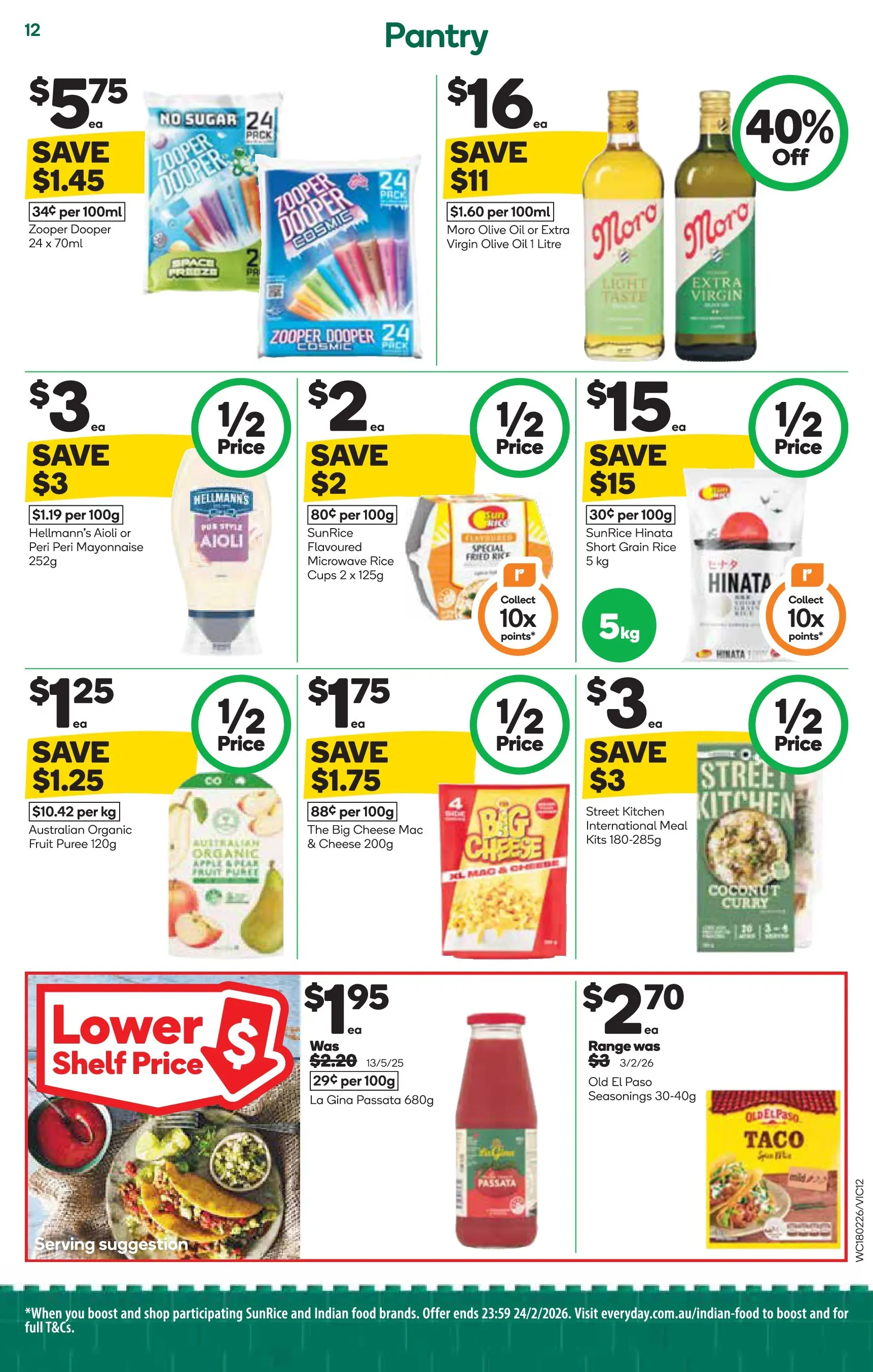 Deals - Weekly Catalogue 18th February - 17/02/2026 > weekly / monthly specials | Page: 12 | Products: Shelf, Light, Curry, Kits