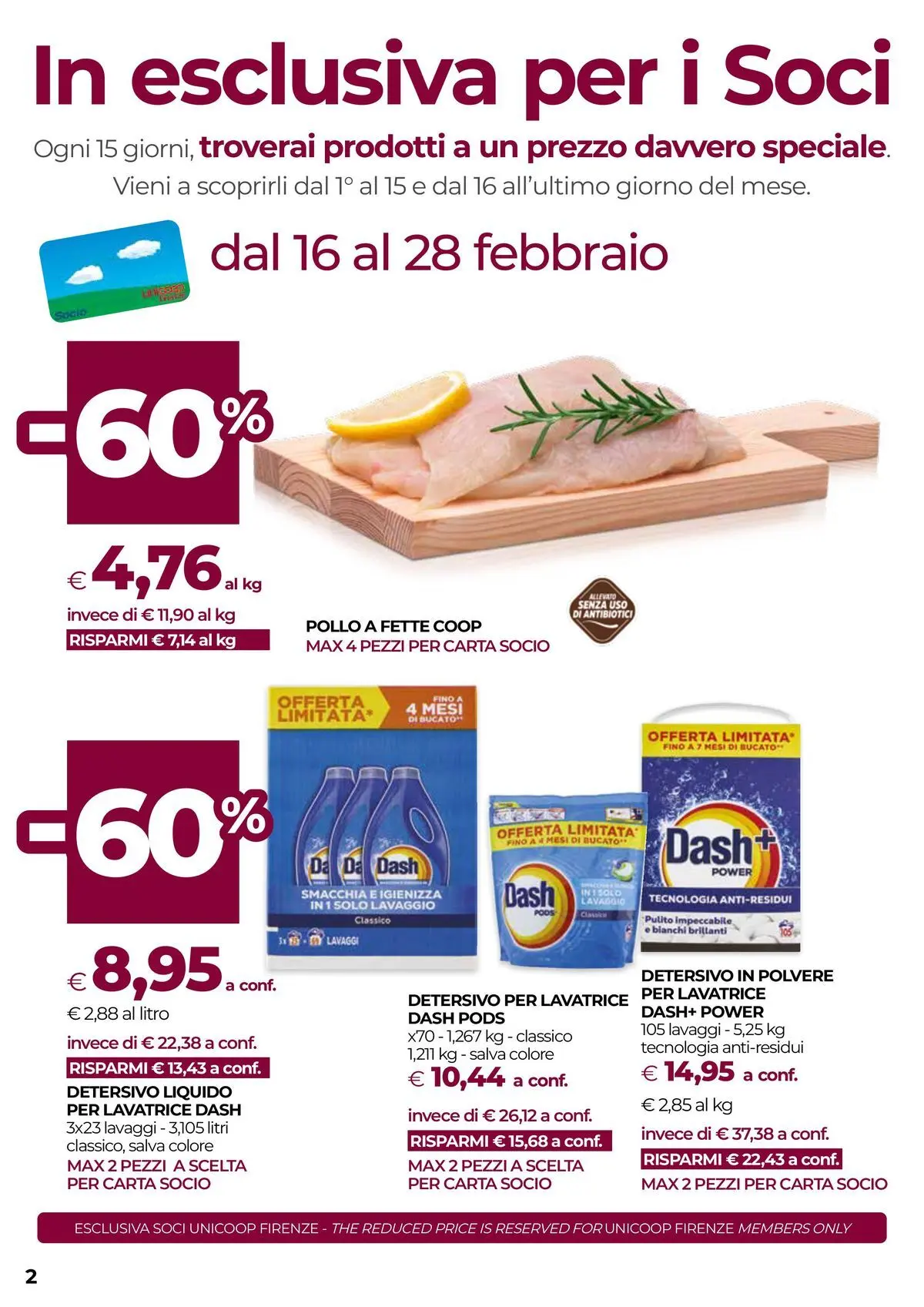 Volantino COOP Anteprima dal ﻿18/02/2026 > NUOVO Promozioni | Pagina: 2 | Prodotti: Pollo, Detersivo in polvere, Lavatrice, The