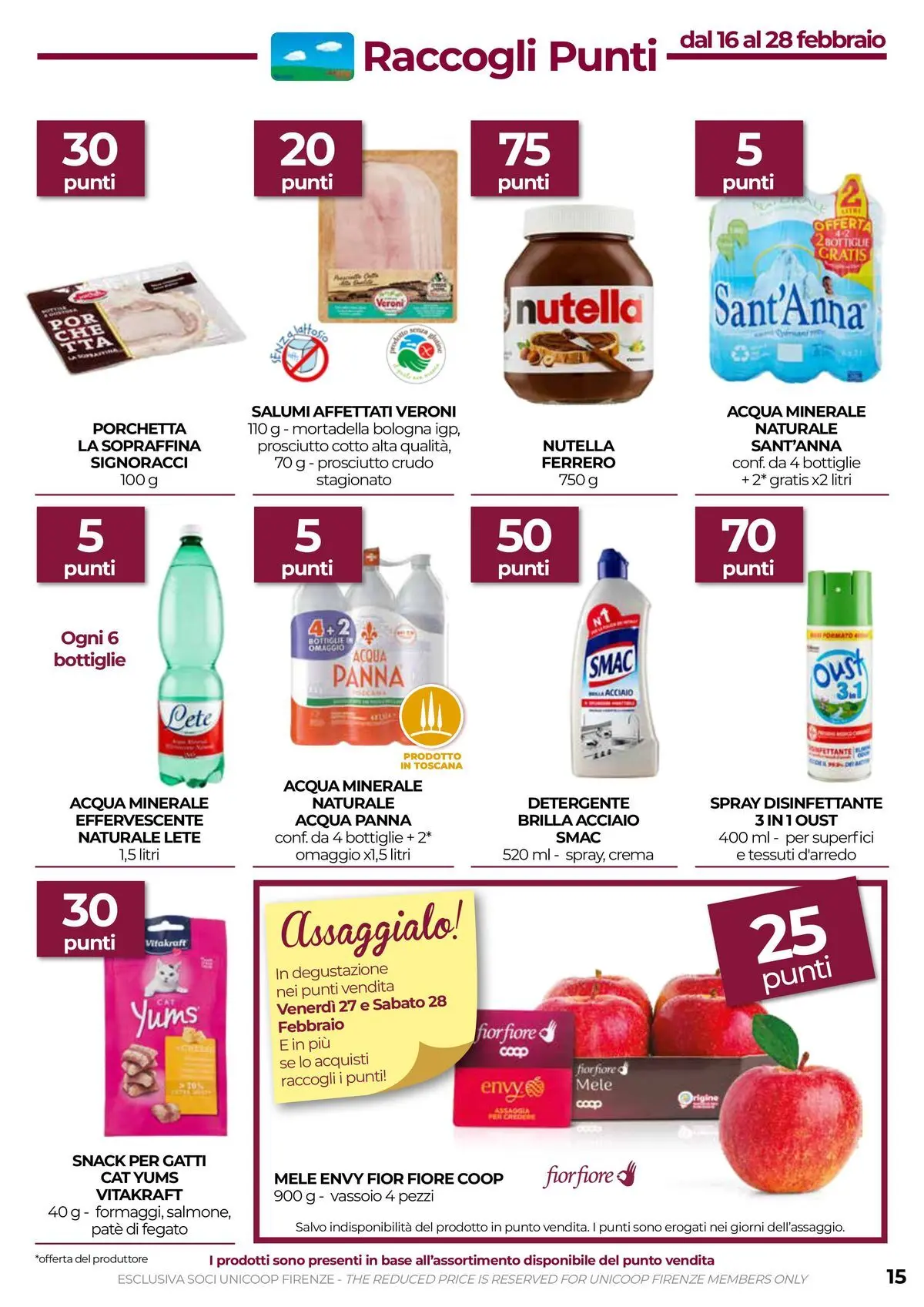 Volantino COOP Anteprima dal ﻿18/02/2026 > NUOVO Promozioni | Pagina: 15 | Prodotti: Prosciutto Crudo, Porchetta, Spray disinfettante, Mele