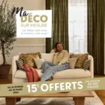 Mondial Tissus Profitez de 15&euro; offerts par tranche de 100&euro; d'achat en confection sur-mesure jusqu&rsquo;au 29 mars 2026 ! - au 29.03.2026