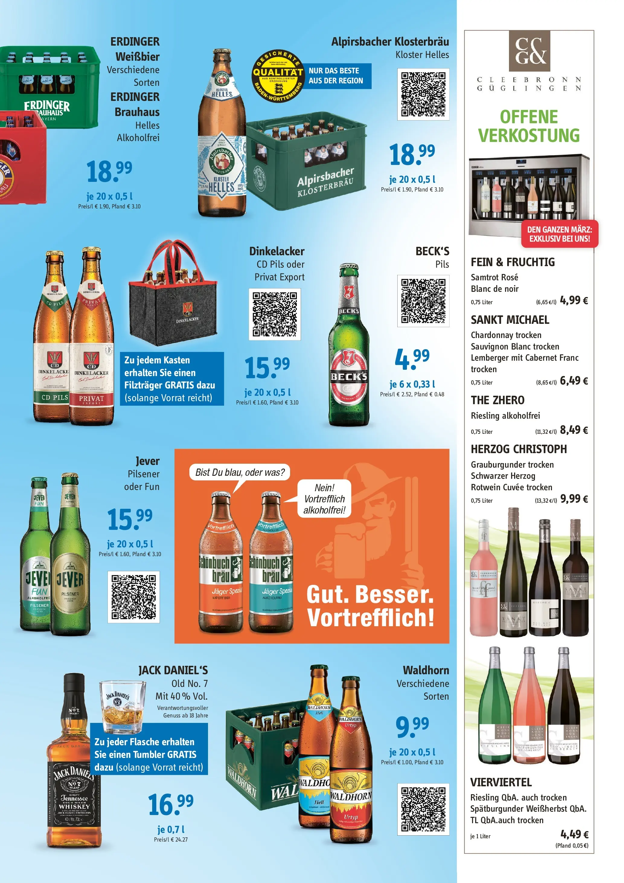Angebote - Getränke Apfelbach: Angebote (ab 01.03.2026) zum Blättern | Seite: 3 | Produkte: Erdinger, Weißbier, Rotwein, Whiskey