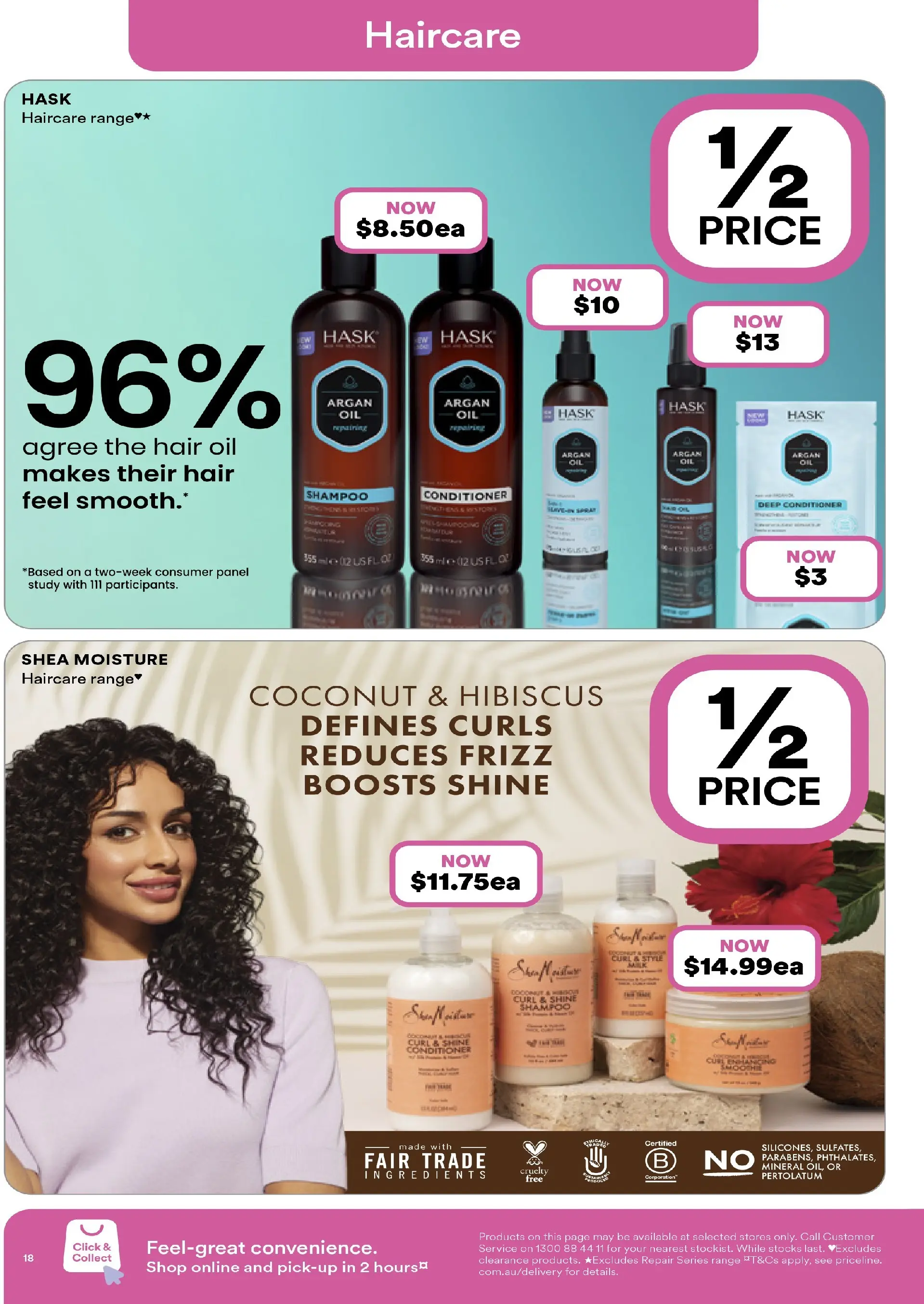 Priceline Pharmacy Catalogue Corrimal  - 19/02/2026 > weekly / monthly specials | Page: 18 | Products: Shampoo, Conditioner, Oil, Hair oil