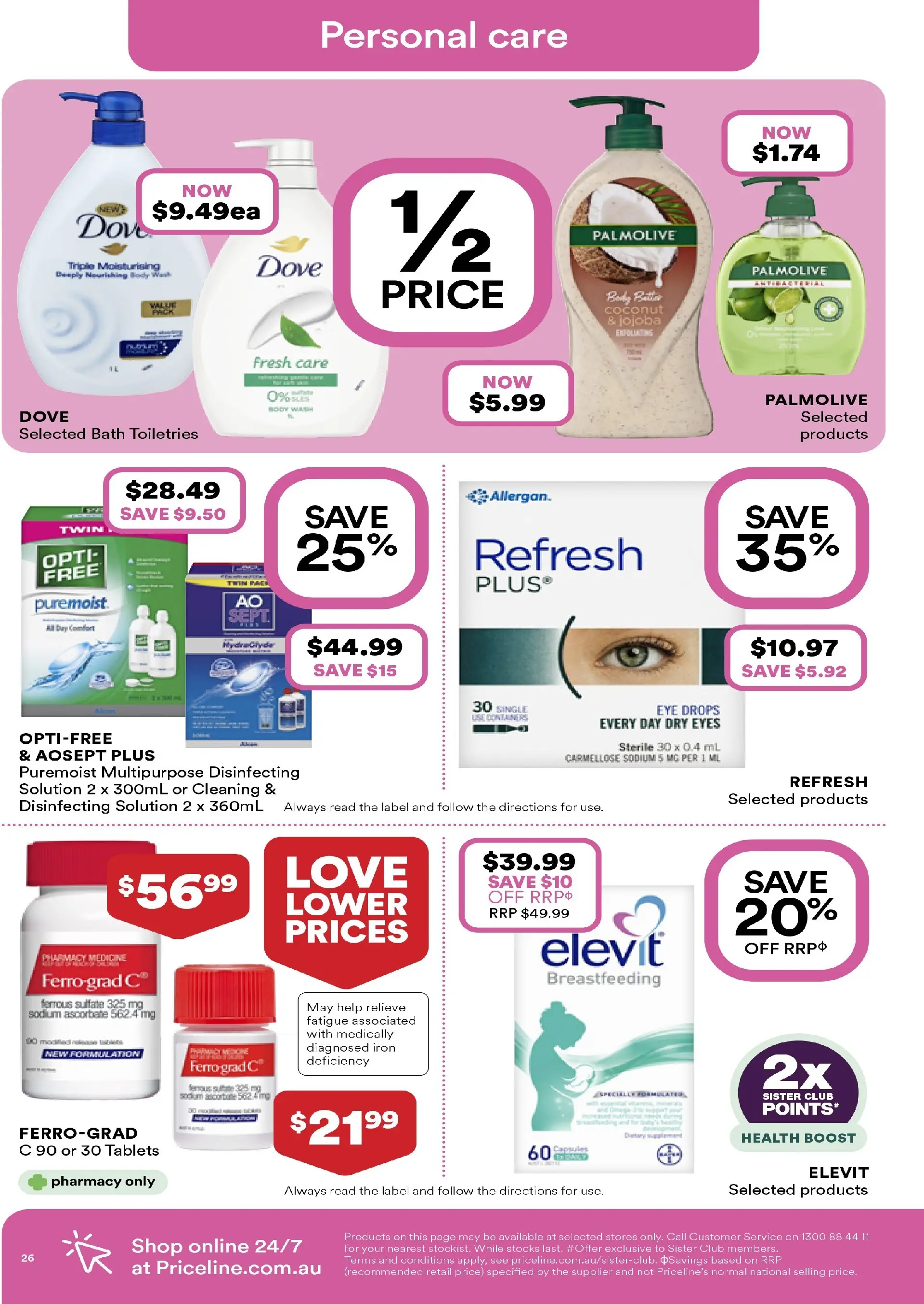 Priceline Pharmacy Catalogue Corrimal  - 19/02/2026 > weekly / monthly specials | Page: 26 | Products: Bath, Multipurpose, Iron, Tablets