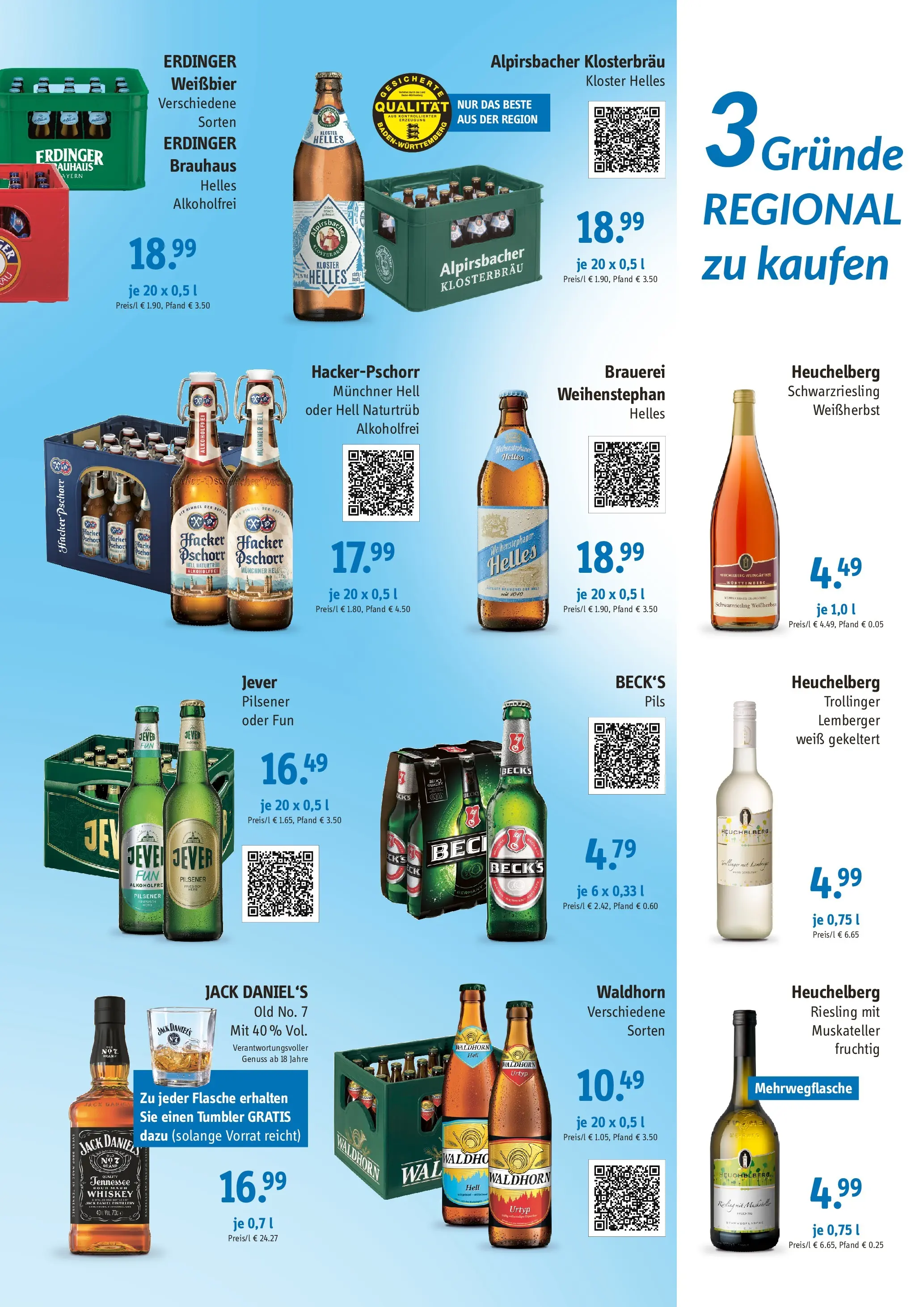 Angebote - Getränke Oess & Bulling: Angebote (ab 01.03.2026) zum Blättern | Seite: 3 | Produkte: Weißbier, Pils, Jack Daniel's, Whiskey