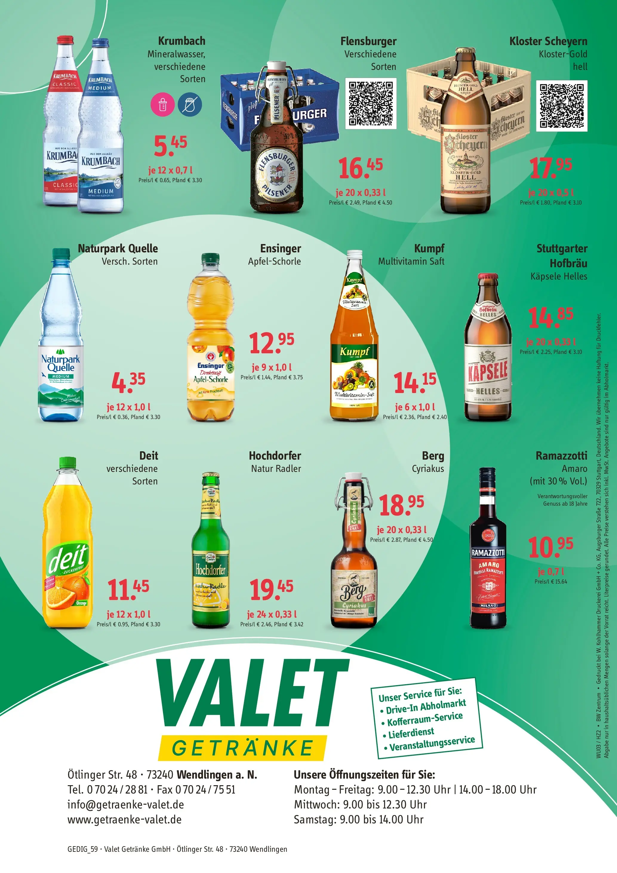 Angebote - Getränke Valet: Angebote (ab 15.03.2026) zum Blättern | Seite: 2 | Produkte: Flensburger, Radler, Saft, Ramazzotti