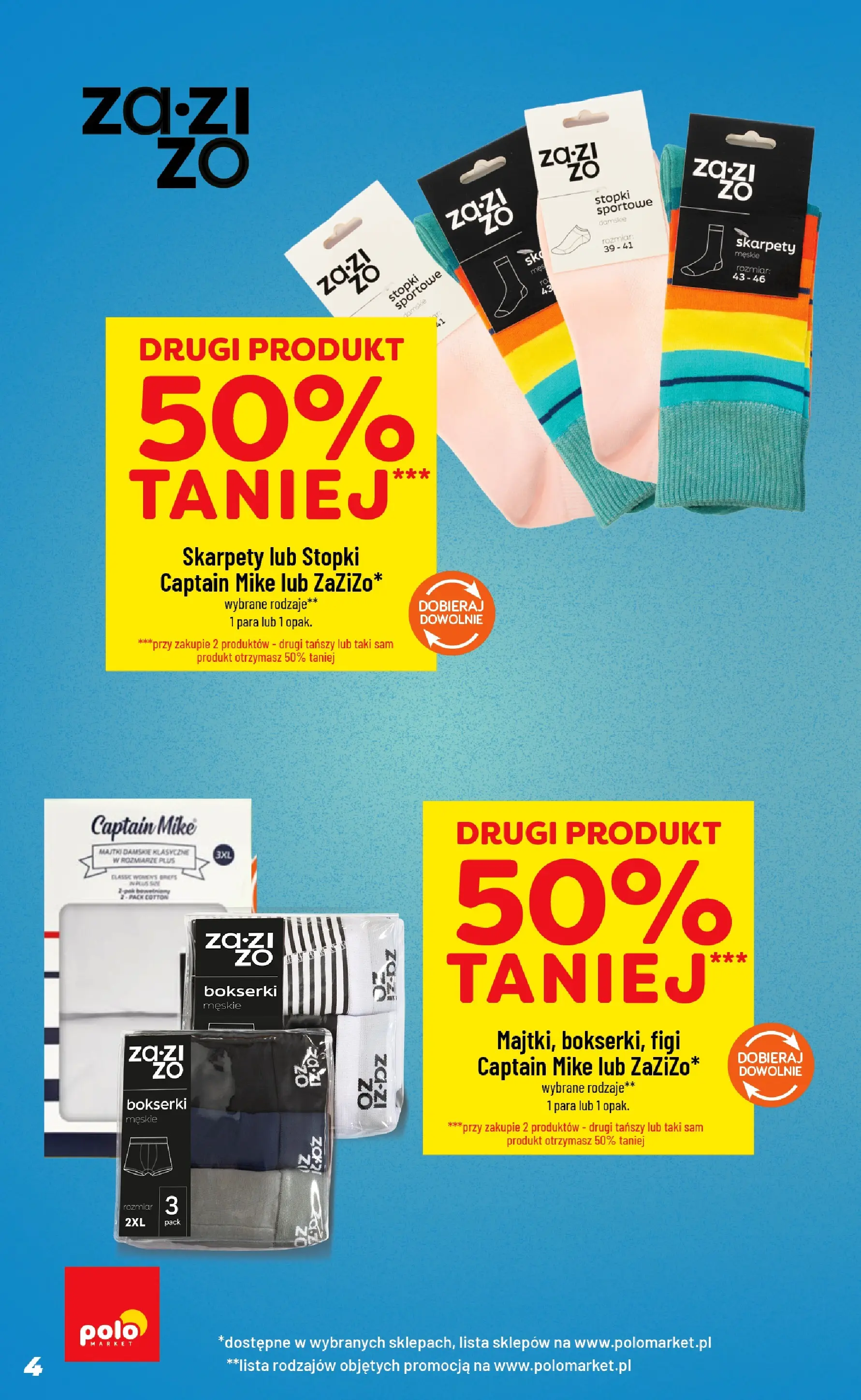Nowa POLOmarket gazetka od jutra 18.02.2026 (PDF) | Strona: 4 | Produkty: Skarpety, Bokserki, Bokserki męskie