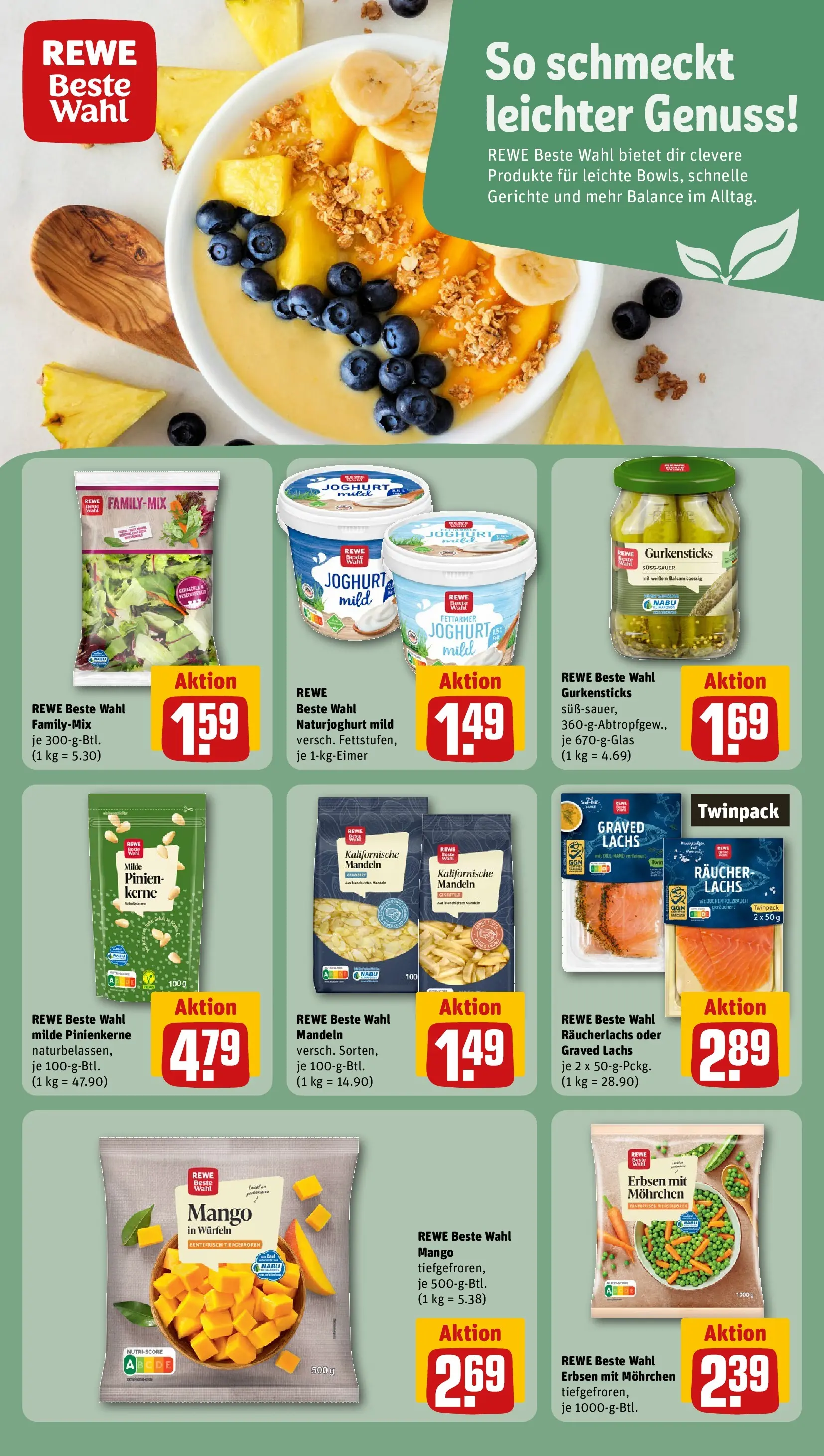 REWE Prospekt ab 22.02.2026 zum Blättern » Angebote | Seite: 13 | Produkte: Joghurt, Lachs, Räucherlachs, Mango