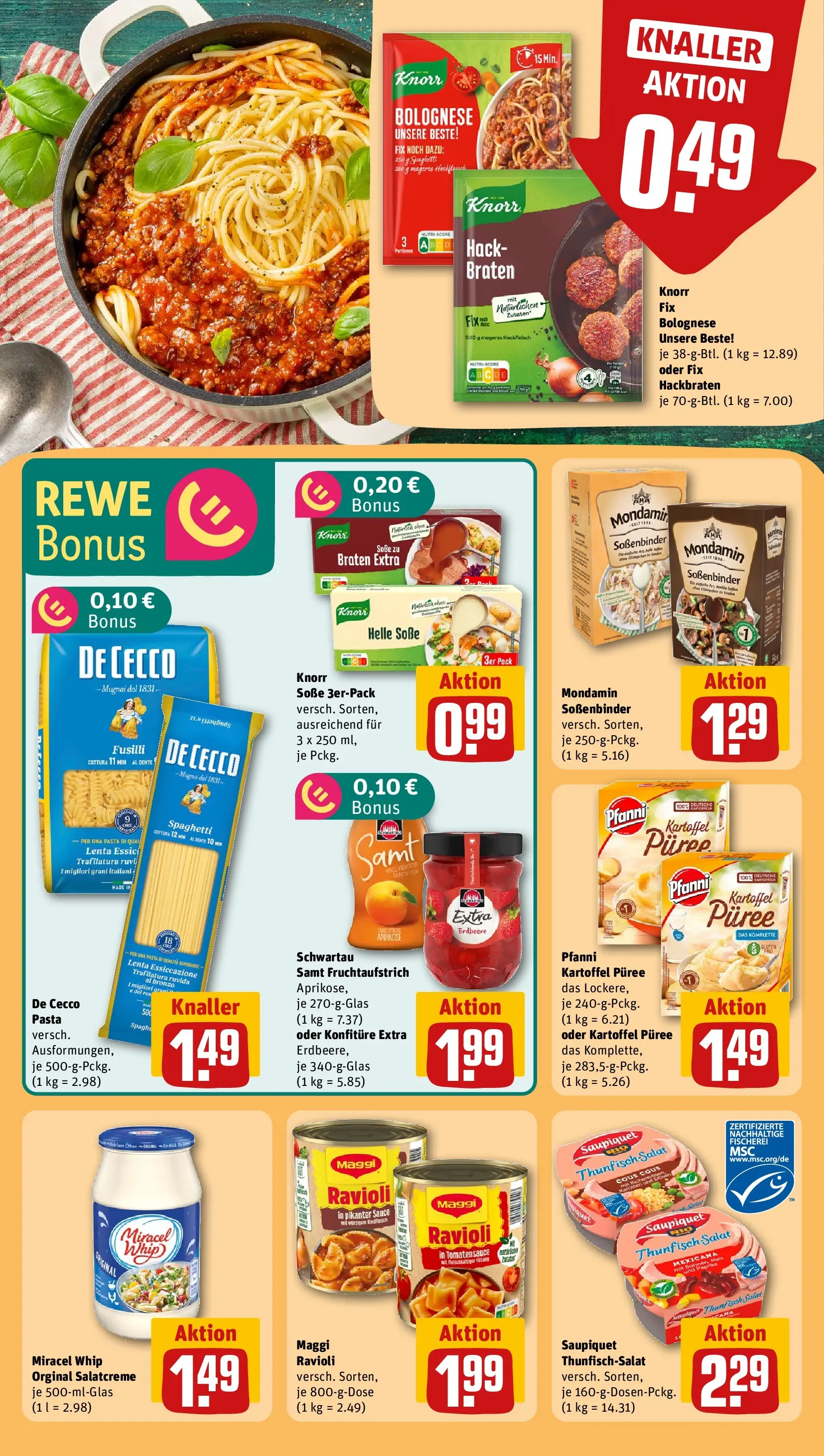 REWE Prospekt ab 22.02.2026 zum Blättern » Angebote | Seite: 22 | Produkte: Knorr fix, Thunfisch, Miracel whip, PC
