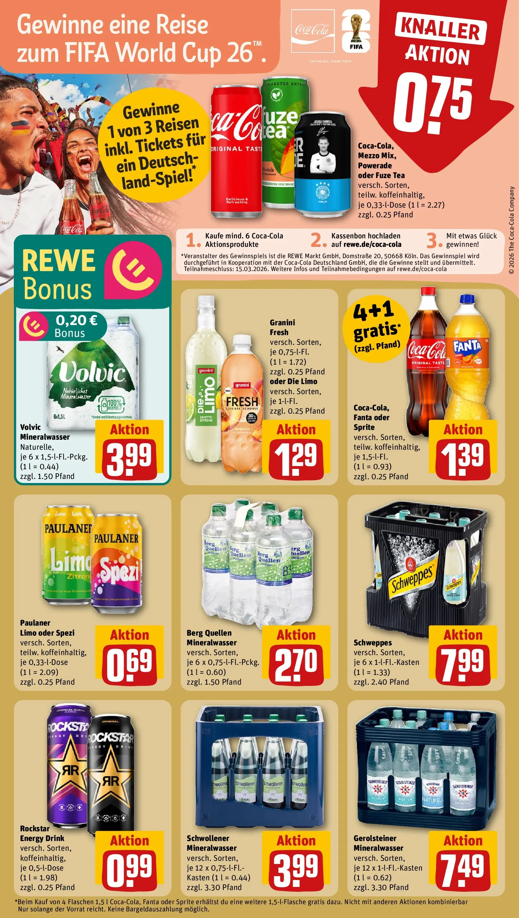 REWE Prospekt ab 22.02.2026 zum Blättern » Angebote | Seite: 16 | Produkte: Rockstar energy, Energy, Schweppes, Gerolsteiner