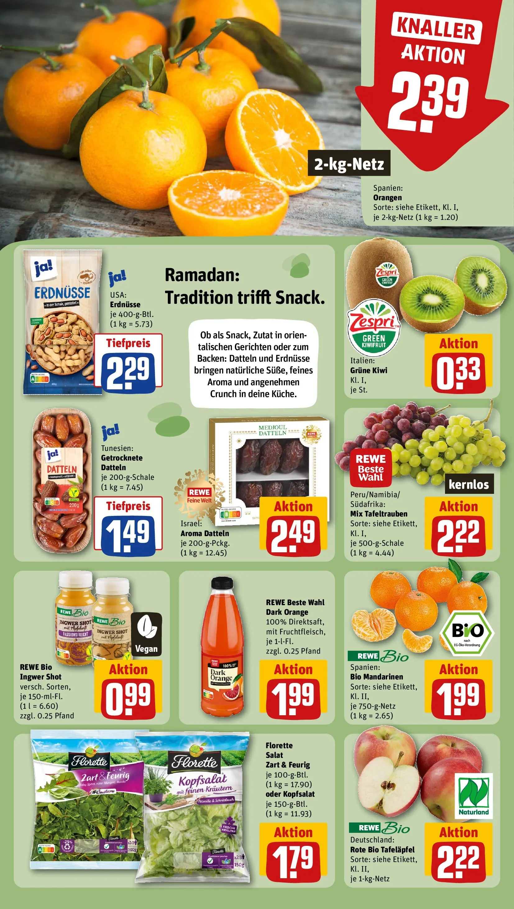 REWE Prospekt ab 22.02.2026 zum Blättern » Angebote | Seite: 6 | Produkte: Rucola, Mandarinen, Petersilie, Salat