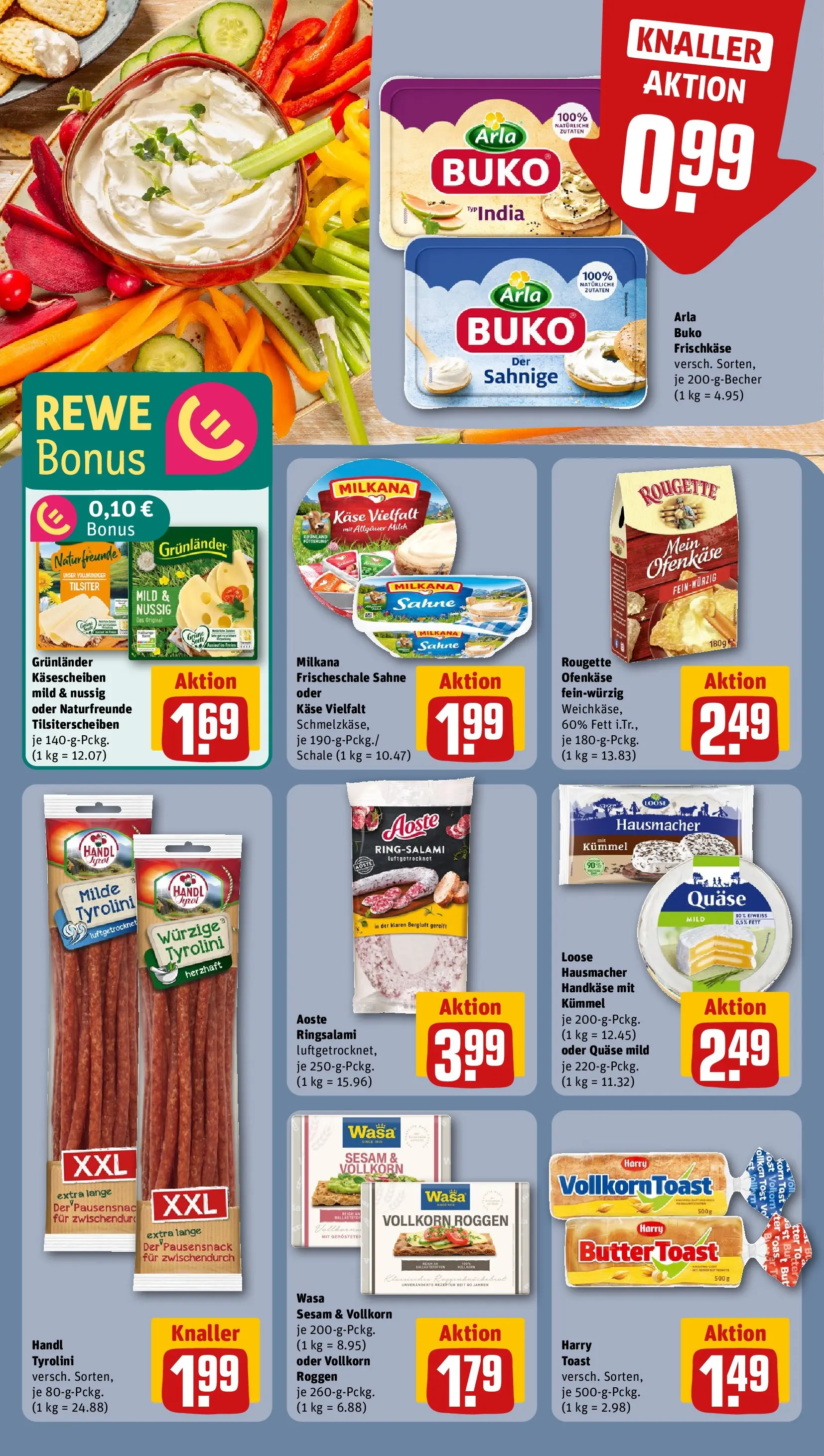 REWE Prospekt ab 22.02.2026 zum Blättern » Angebote | Seite: 10 | Produkte: Käse, Rougette ofenkase, Grunlander, Sahne
