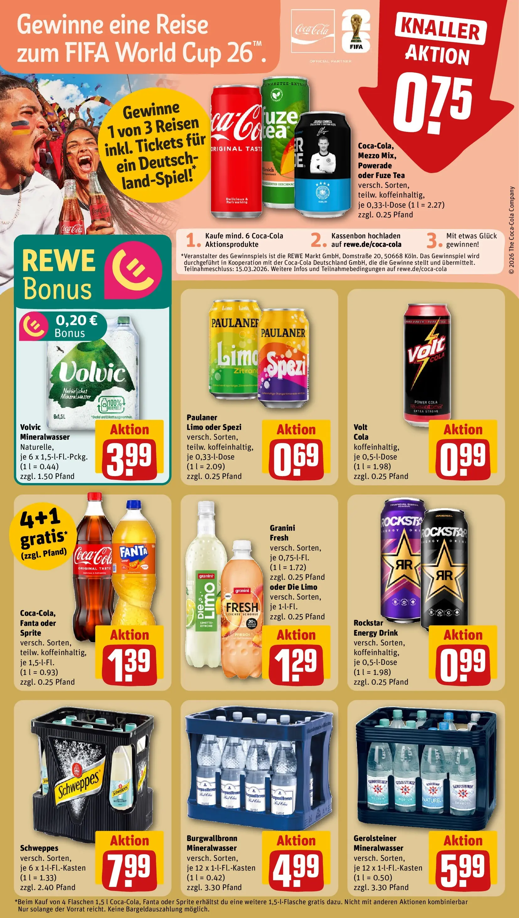 REWE Prospekt ab 22.02.2026 zum Blättern » Angebote | Seite: 18 | Produkte: Rockstar, Granini, Volvic, Paulaner