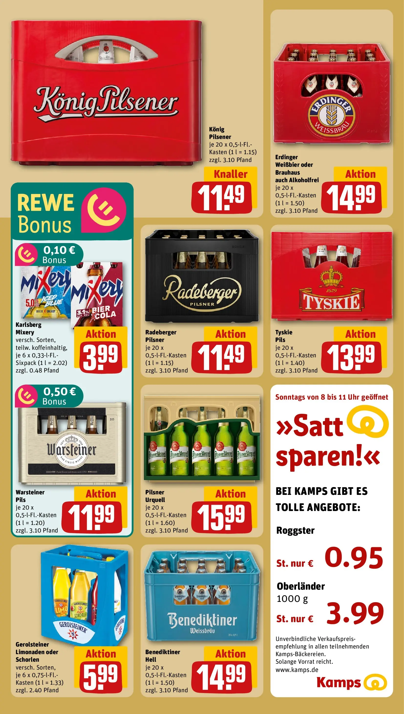 REWE Prospekt ab 22.02.2026 zum Blättern » Angebote | Seite: 17 | Produkte: Tyskie, Bier, Radeberger pilsner, Gerolsteiner