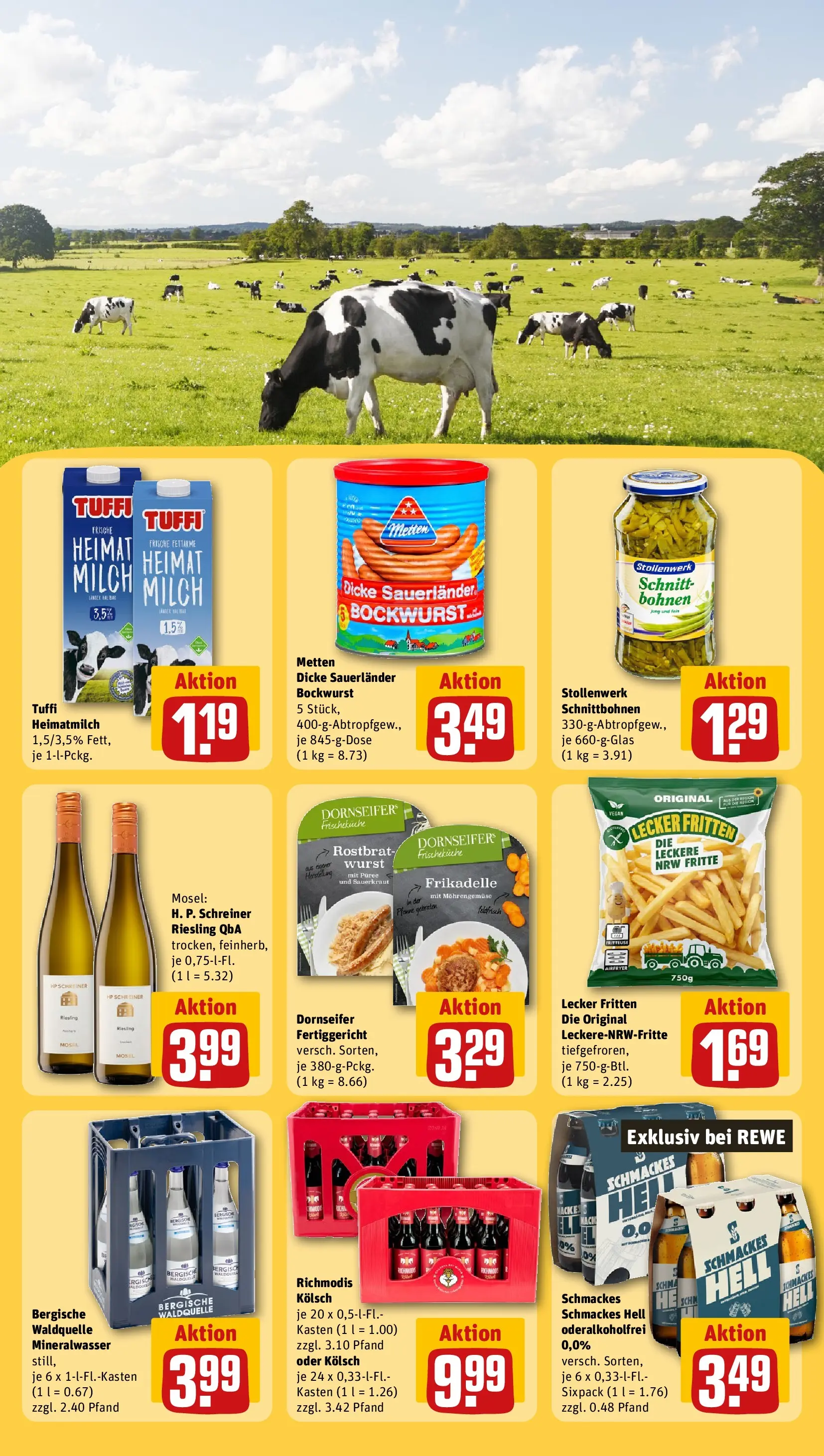 REWE Prospekt ab 22.02.2026 zum Blättern » Angebote | Seite: 25 | Produkte: HP, Dicke sauerlander bockwurst, Milch, Wurst