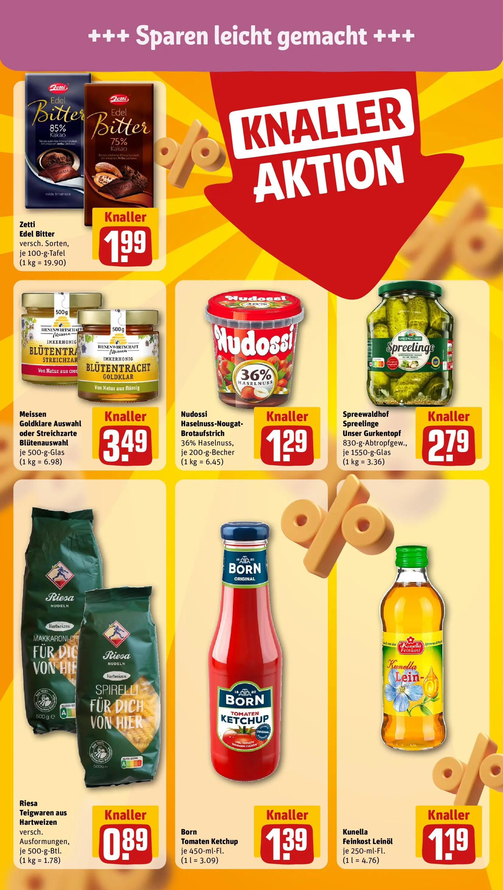 REWE Prospekt ab 22.02.2026 zum Blättern » Angebote | Seite: 18 | Produkte: Leinöl, Tomaten, Zucker, Ketchup