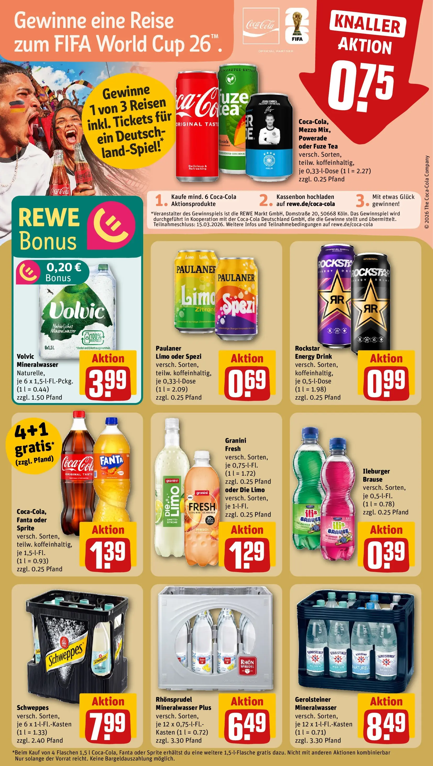 REWE Prospekt ab 22.02.2026 zum Blättern » Angebote | Seite: 20 | Produkte: Fuze tea, Rockstar, Pfirsich, Gerolsteiner