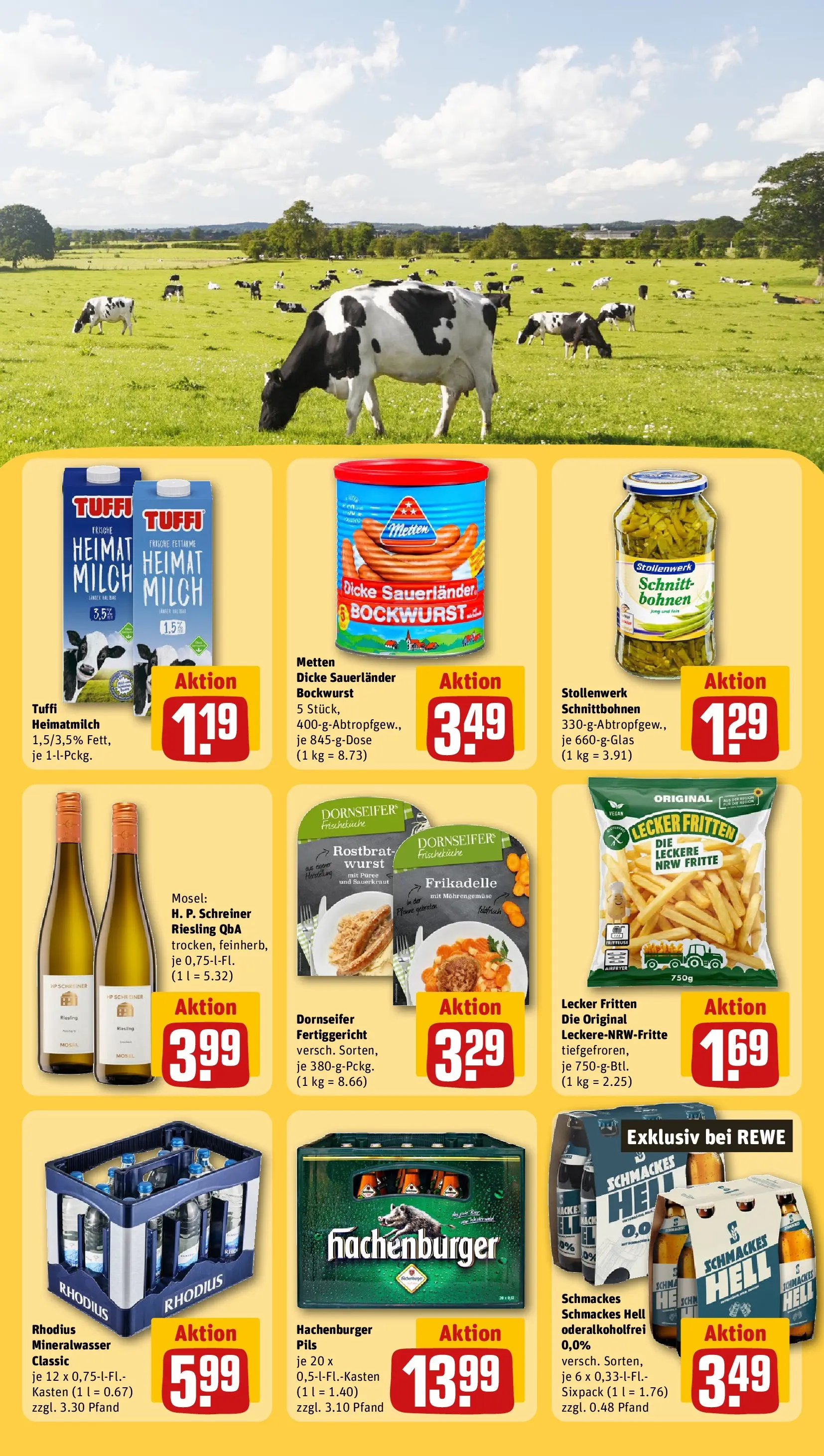 REWE Prospekt ab 22.02.2026 zum Blättern » Angebote | Seite: 25 | Produkte: Dicke sauerlander bockwurst, Pils, Mineralwasser, Wurst