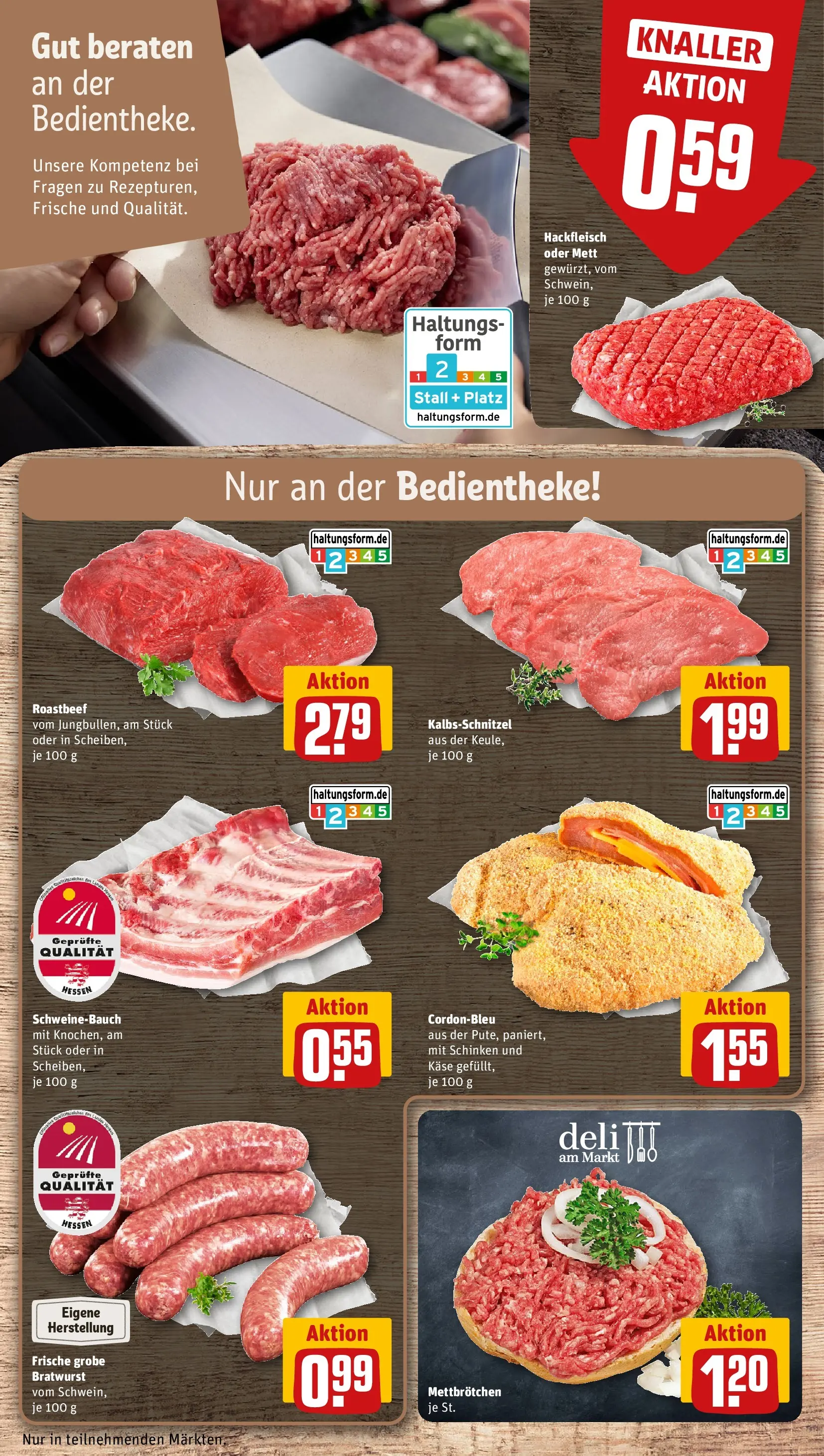 REWE Prospekt ab 22.02.2026 zum Blättern » Angebote | Seite: 10 | Produkte: Käse, Roastbeef, Schinken, Hackfleisch