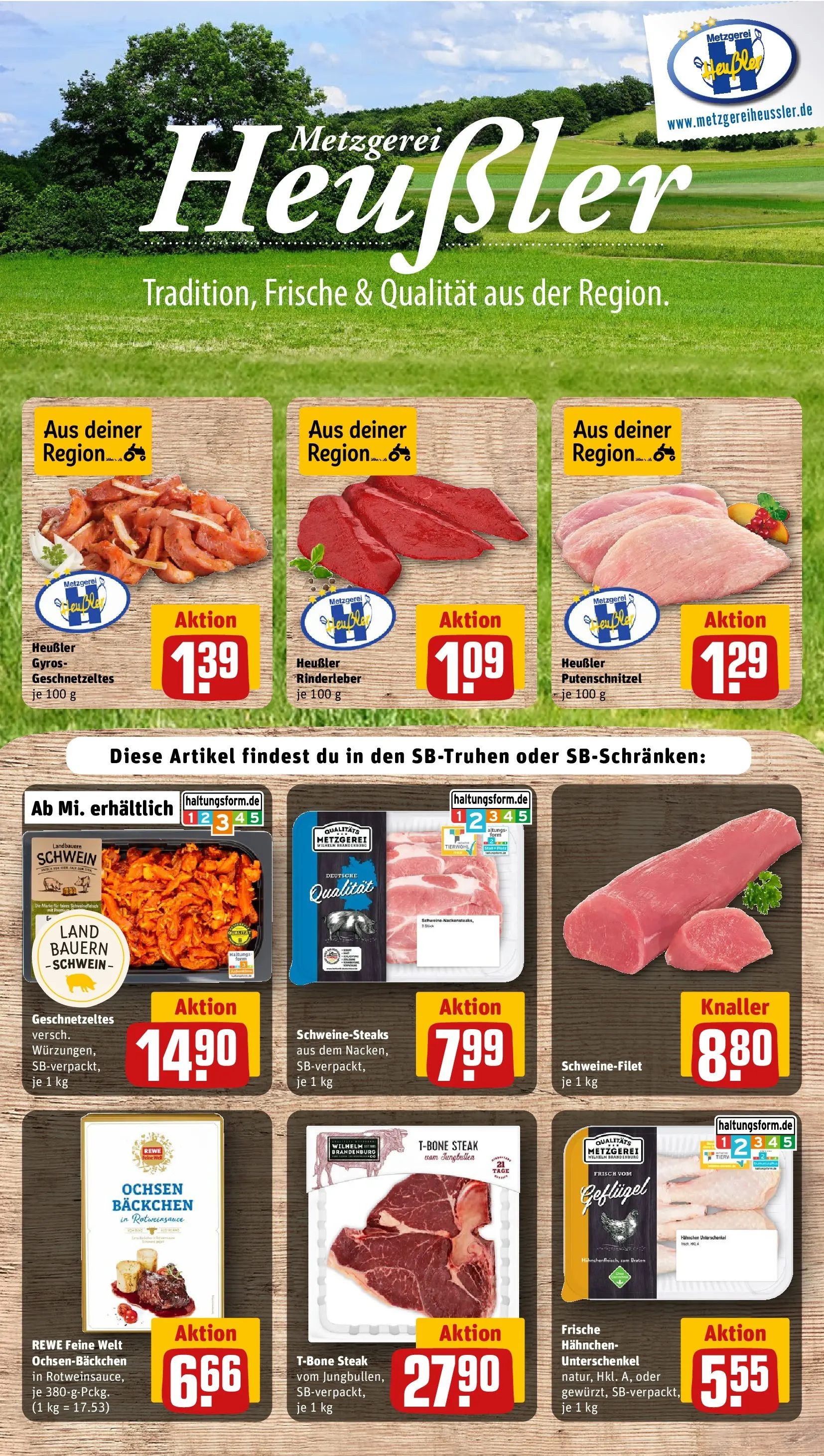 REWE Prospekt ab 22.02.2026 zum Blättern » Angebote | Seite: 8 | Produkte: Hahnchen, Schweinefilet, Gyros, Schweinefleisch