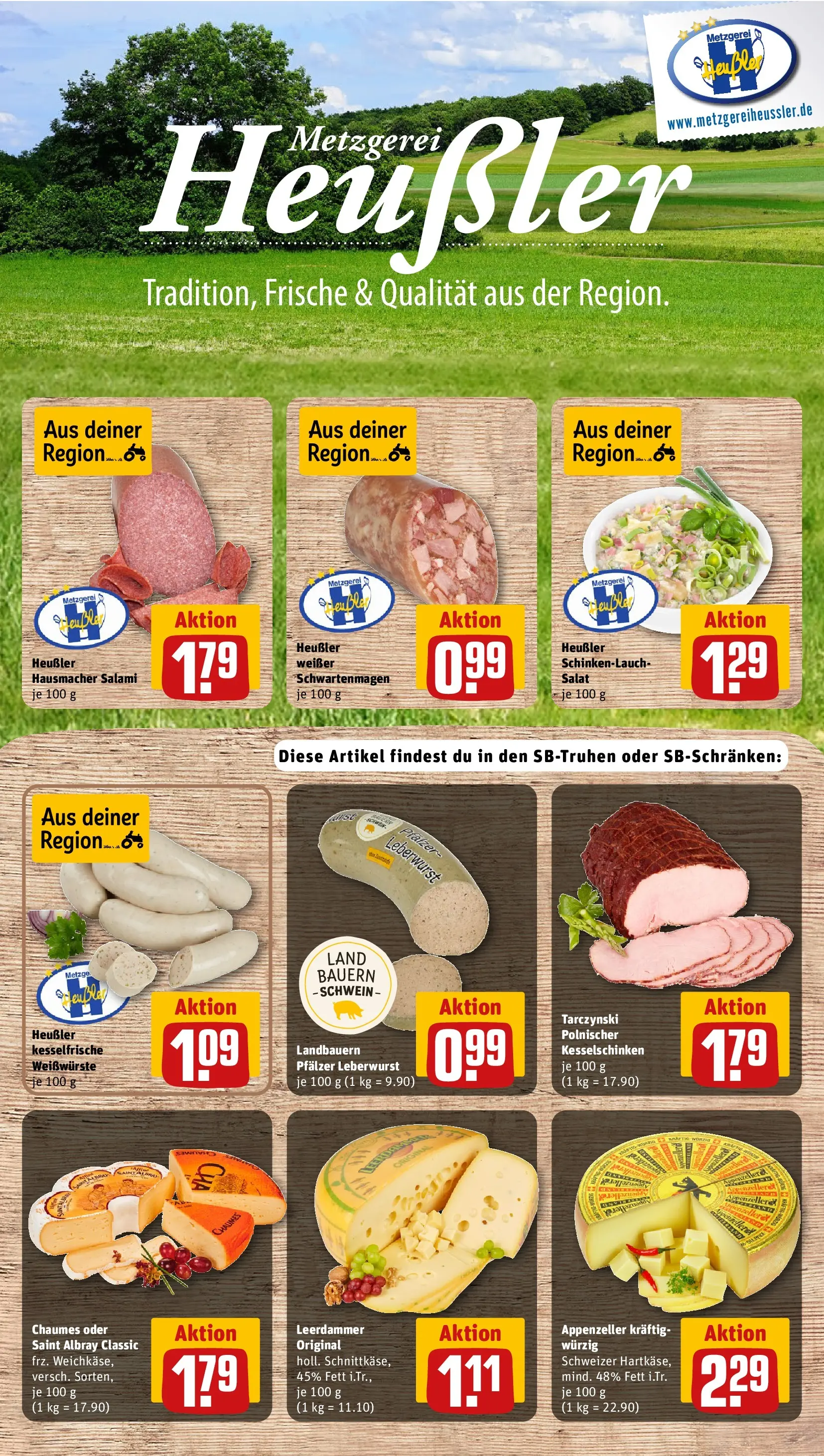 REWE Prospekt ab 22.02.2026 zum Blättern » Angebote | Seite: 9 | Produkte: Leerdammer, Salami, Salat