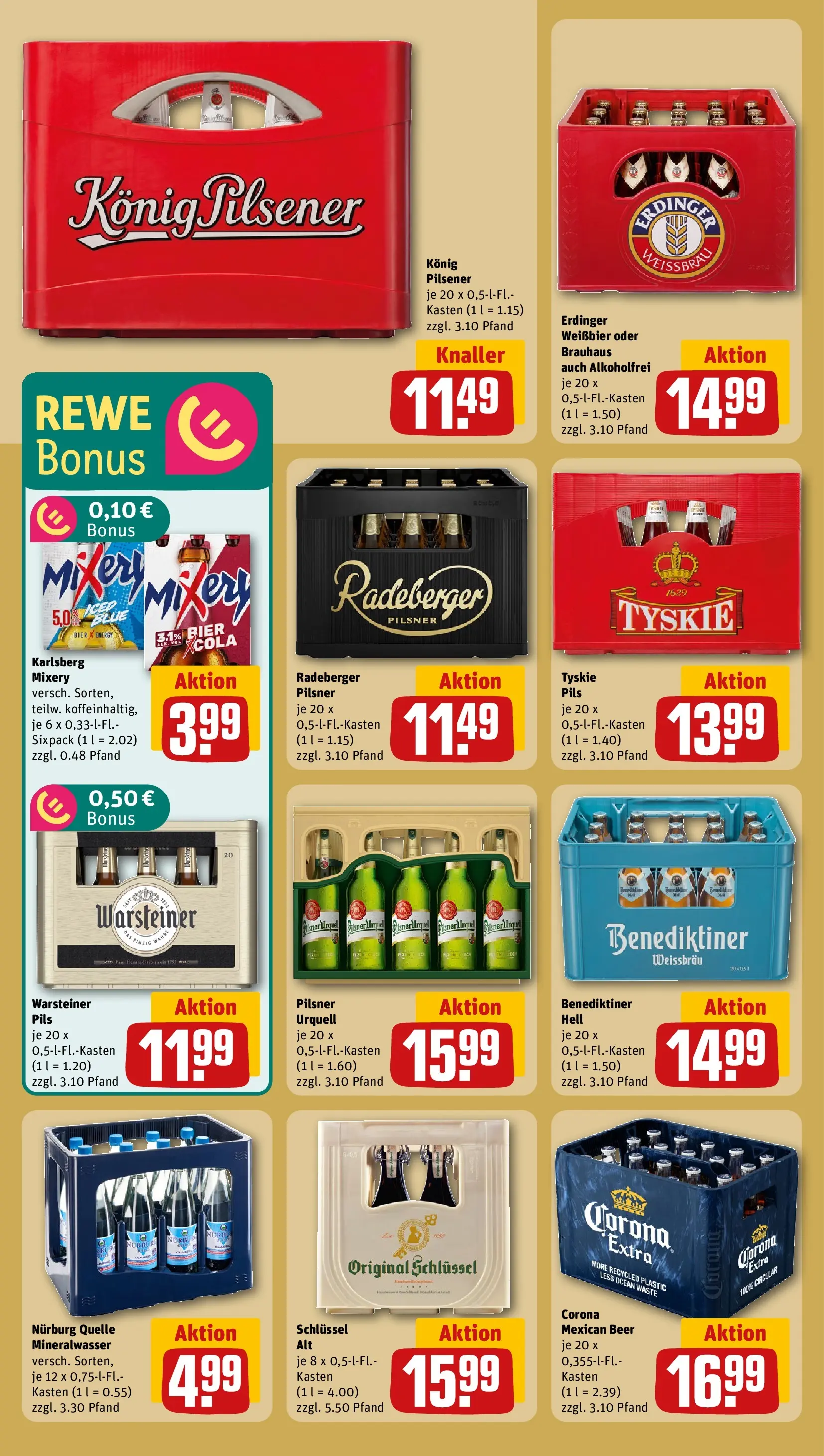 REWE Prospekt ab 22.02.2026 zum Blättern » Angebote | Seite: 17 | Produkte: Tyskie, Mineralwasser, Warsteiner, Radeberger pilsner