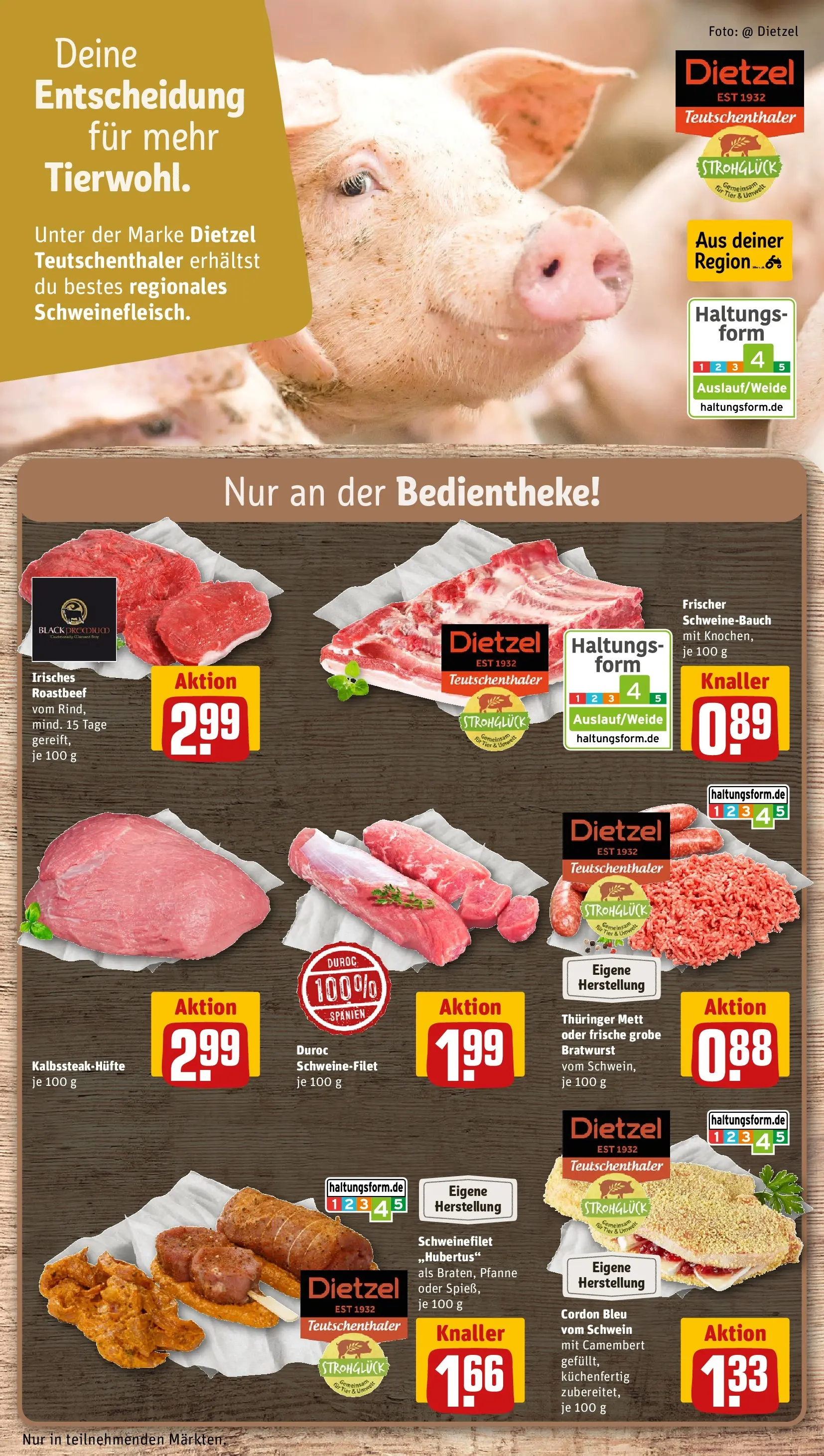 REWE Prospekt ab 22.02.2026 zum Blättern » Angebote | Seite: 10 | Produkte: Bratwurst, Roastbeef, Schweinefilet, Steak