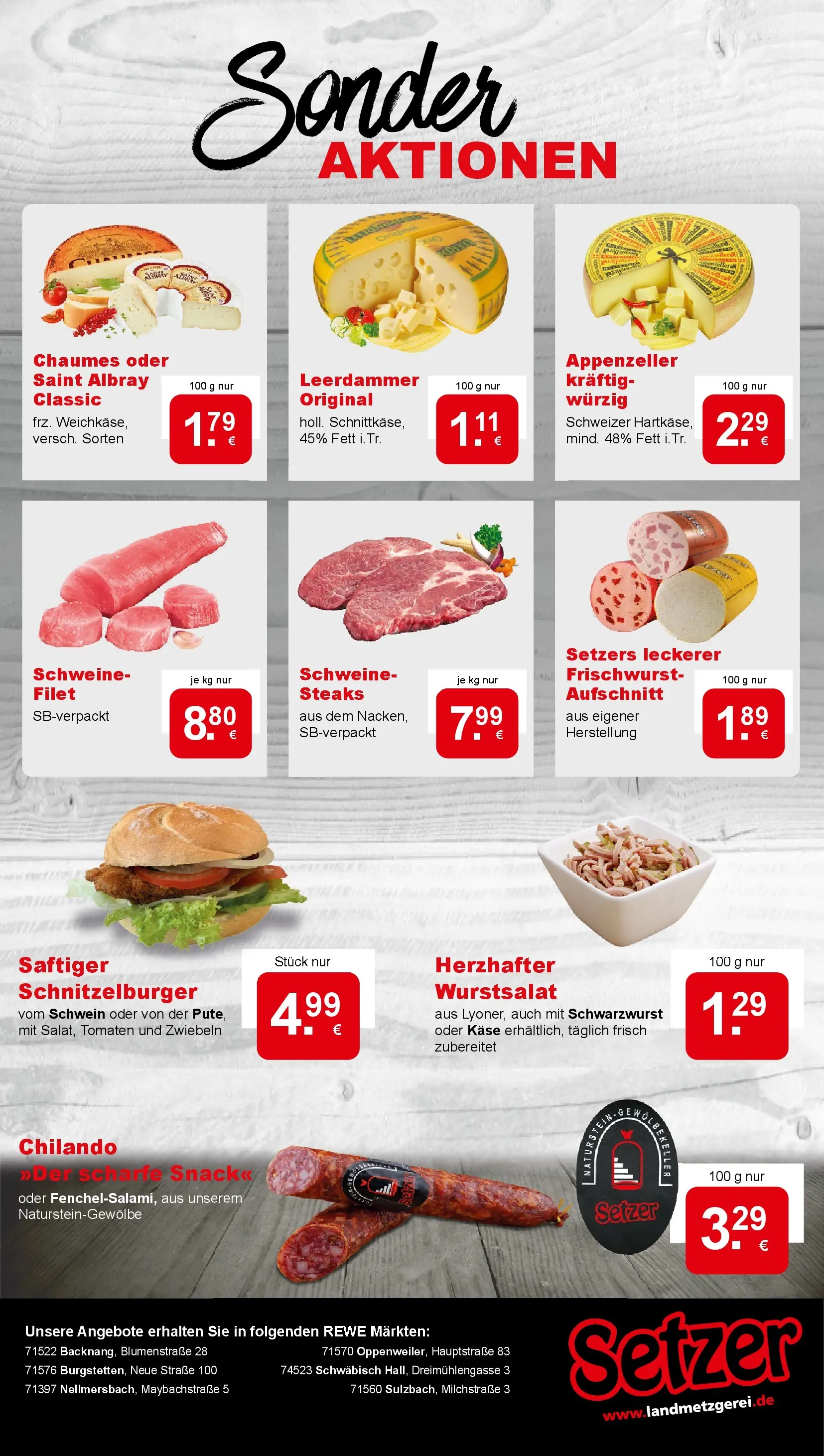 REWE Prospekt ab 22.02.2026 zum Blättern » Angebote | Seite: 9 | Produkte: Käse, Burger, Leerdammer, Salami