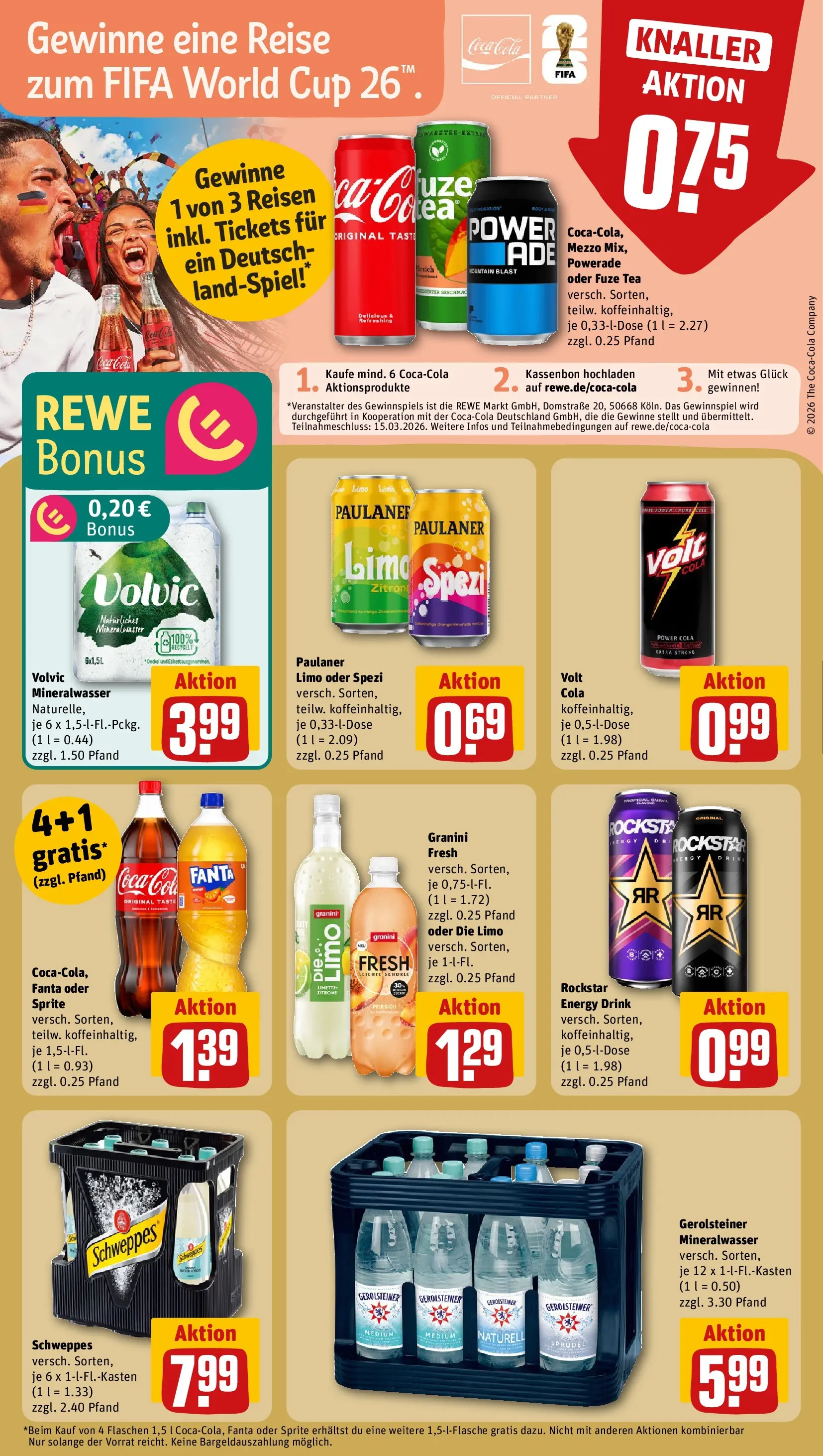 REWE Prospekt ab 22.02.2026 zum Blättern » Angebote | Seite: 16 | Produkte: Rockstar energy, Zitrone, Pfirsich, Limette